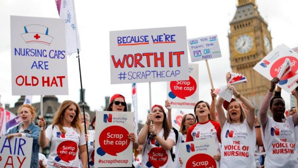 Nurses Protest Outside Parliament To #ScrapTheCap | Grazia