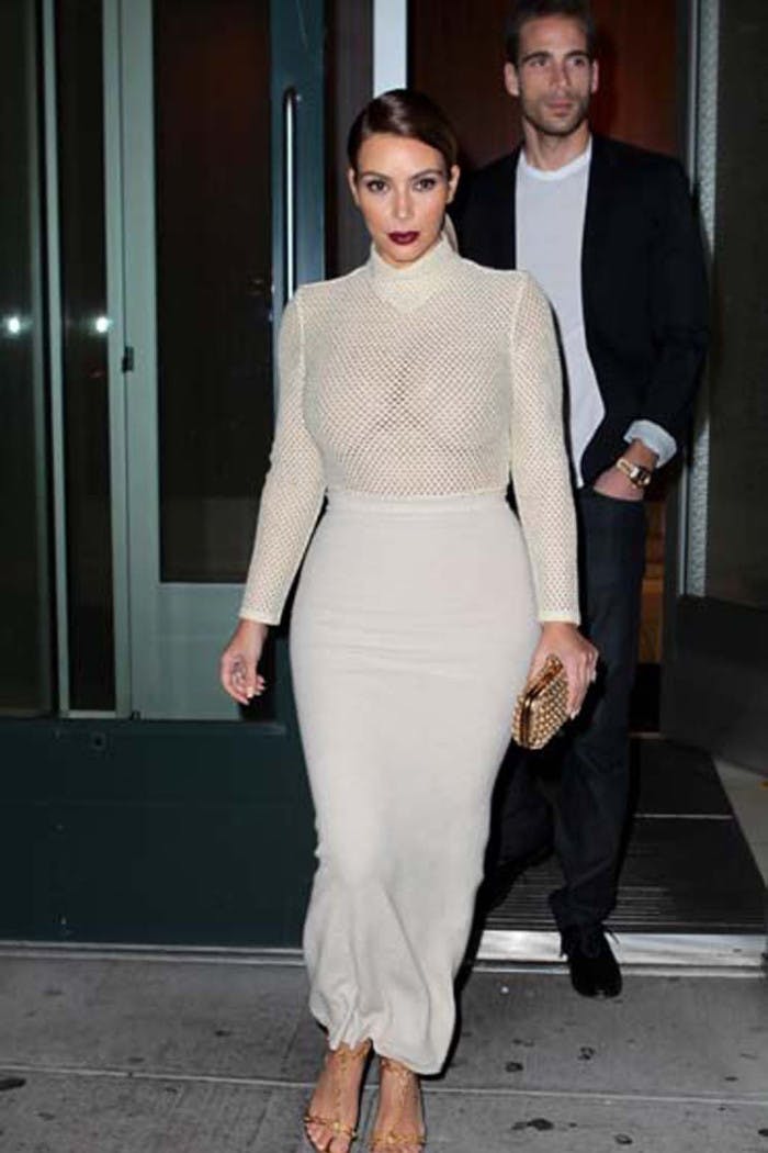 Kim Kardashian White Lace Dress