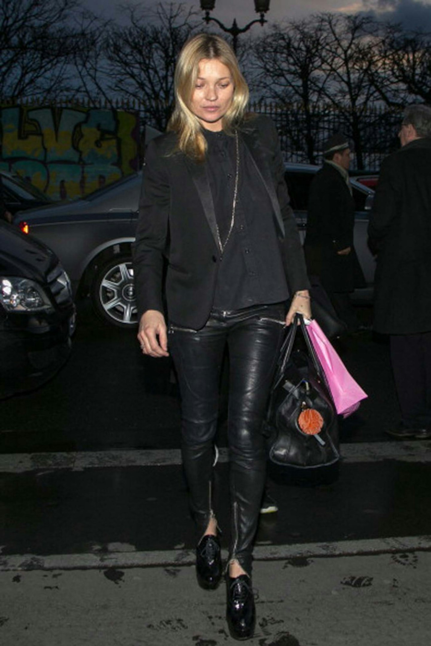 Kate Moss arrives at the 'Meurice' hotel, 3 March 2014