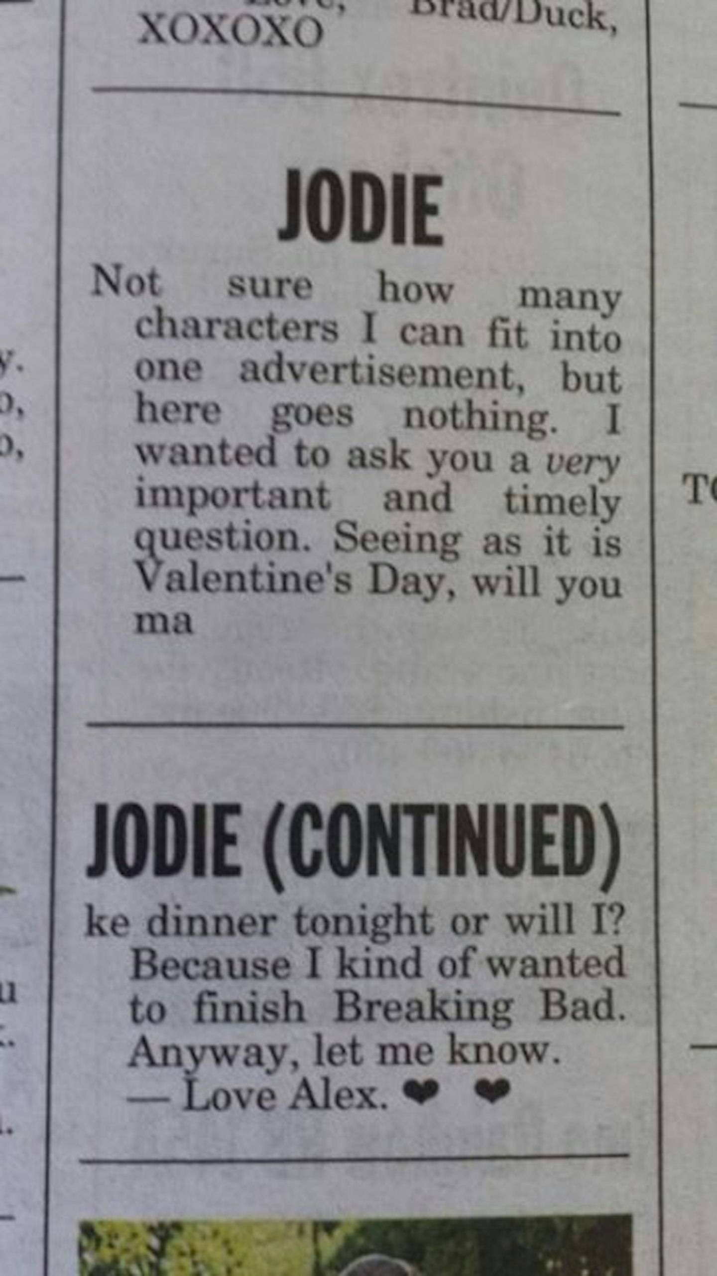 The ad (Launceston Examiner)
