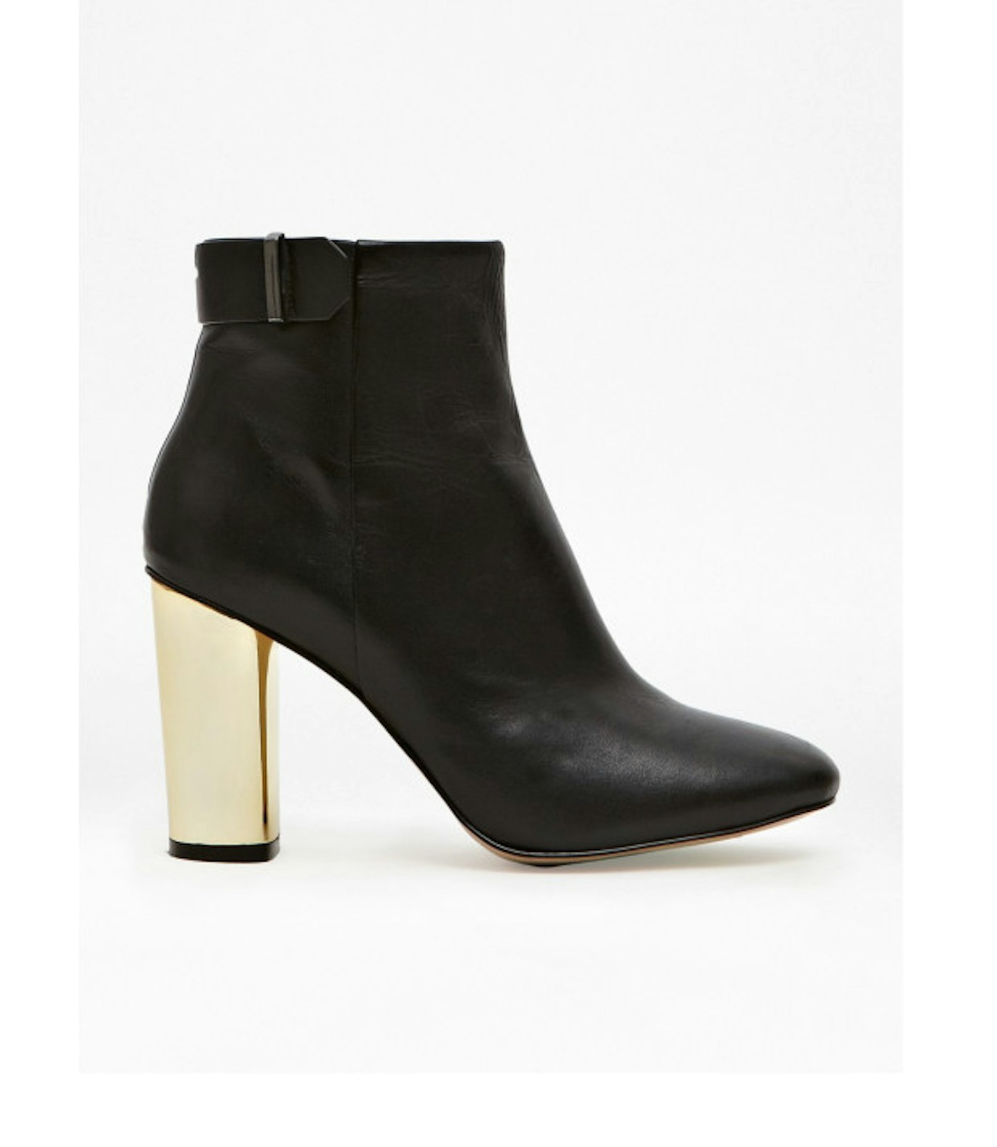 Gold-heeled ankle boots