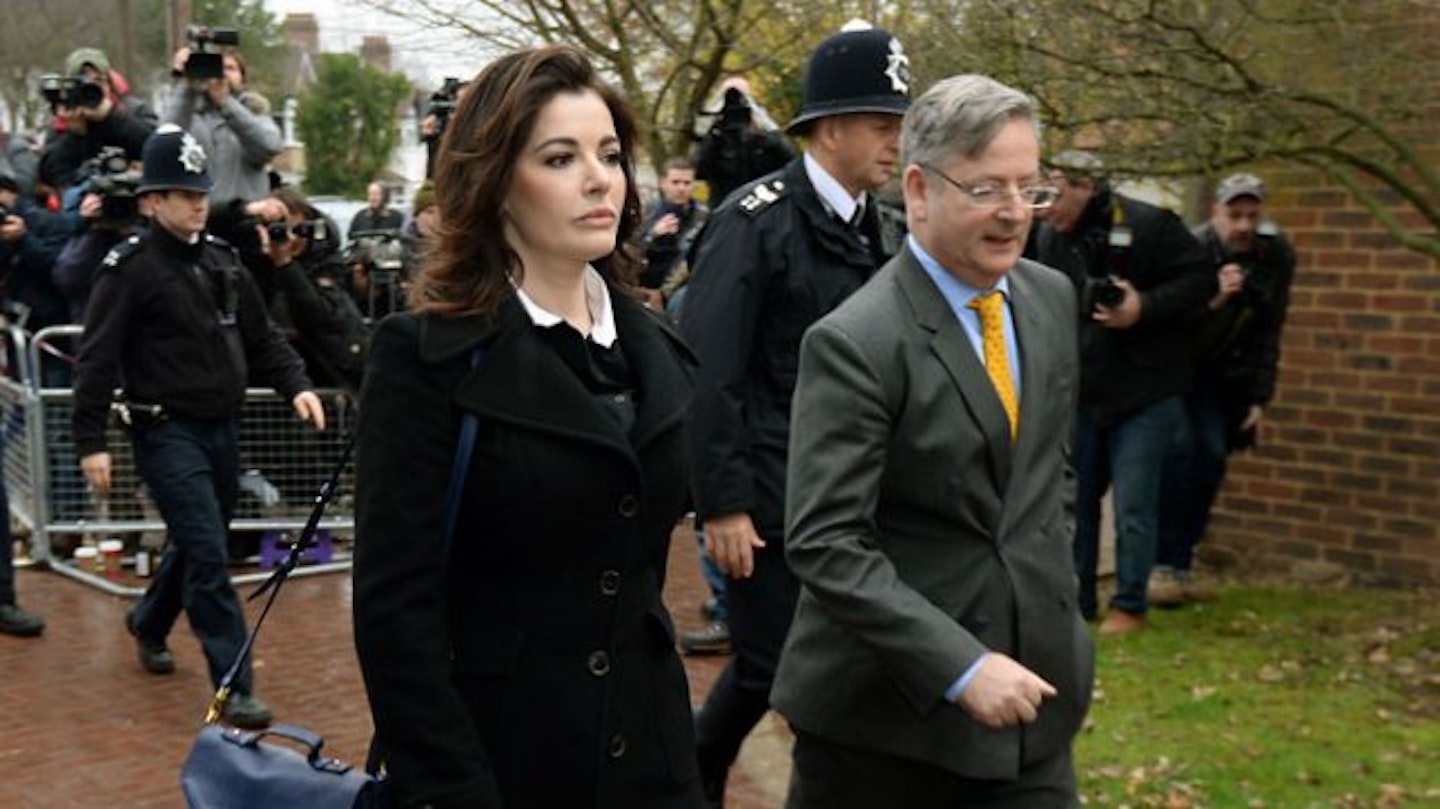 Nigella arrives at court