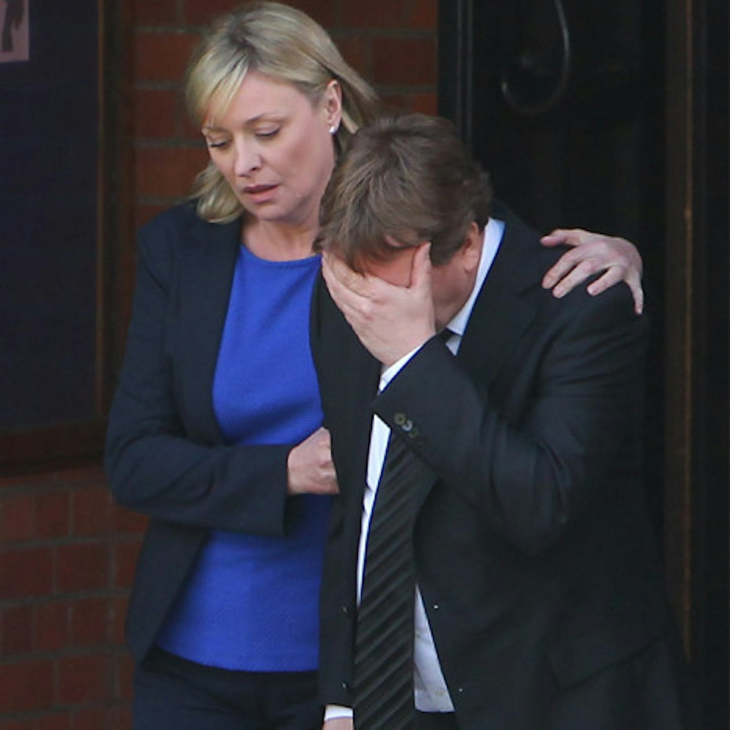 At Lucy's funeral, a distraught Ian is led from the church by Jane