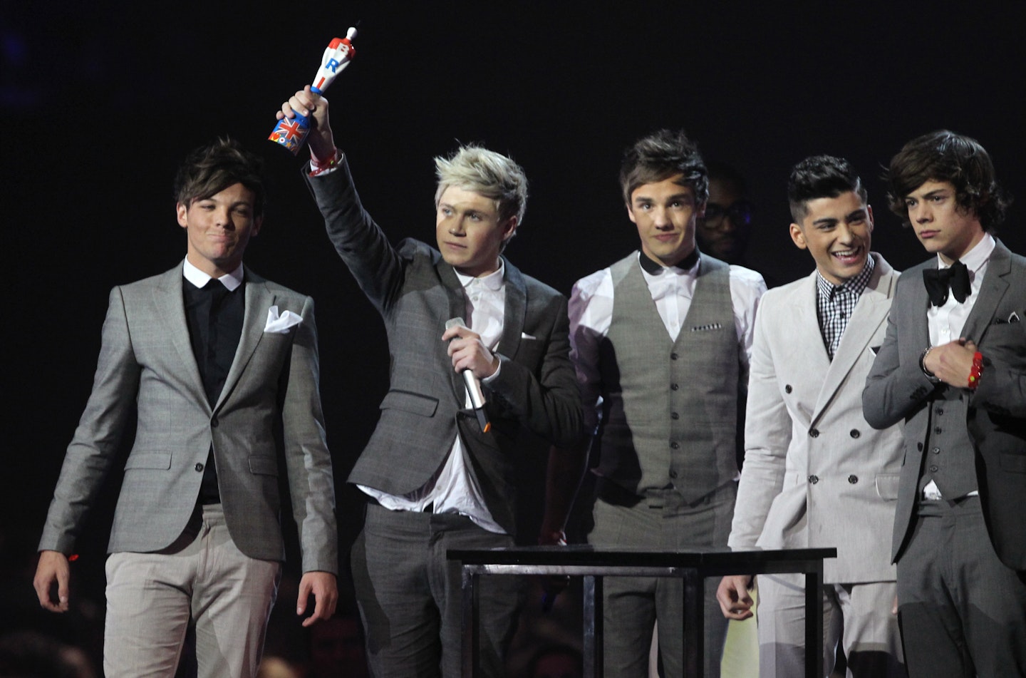 One Direction in grey suits at the BRIT Awards