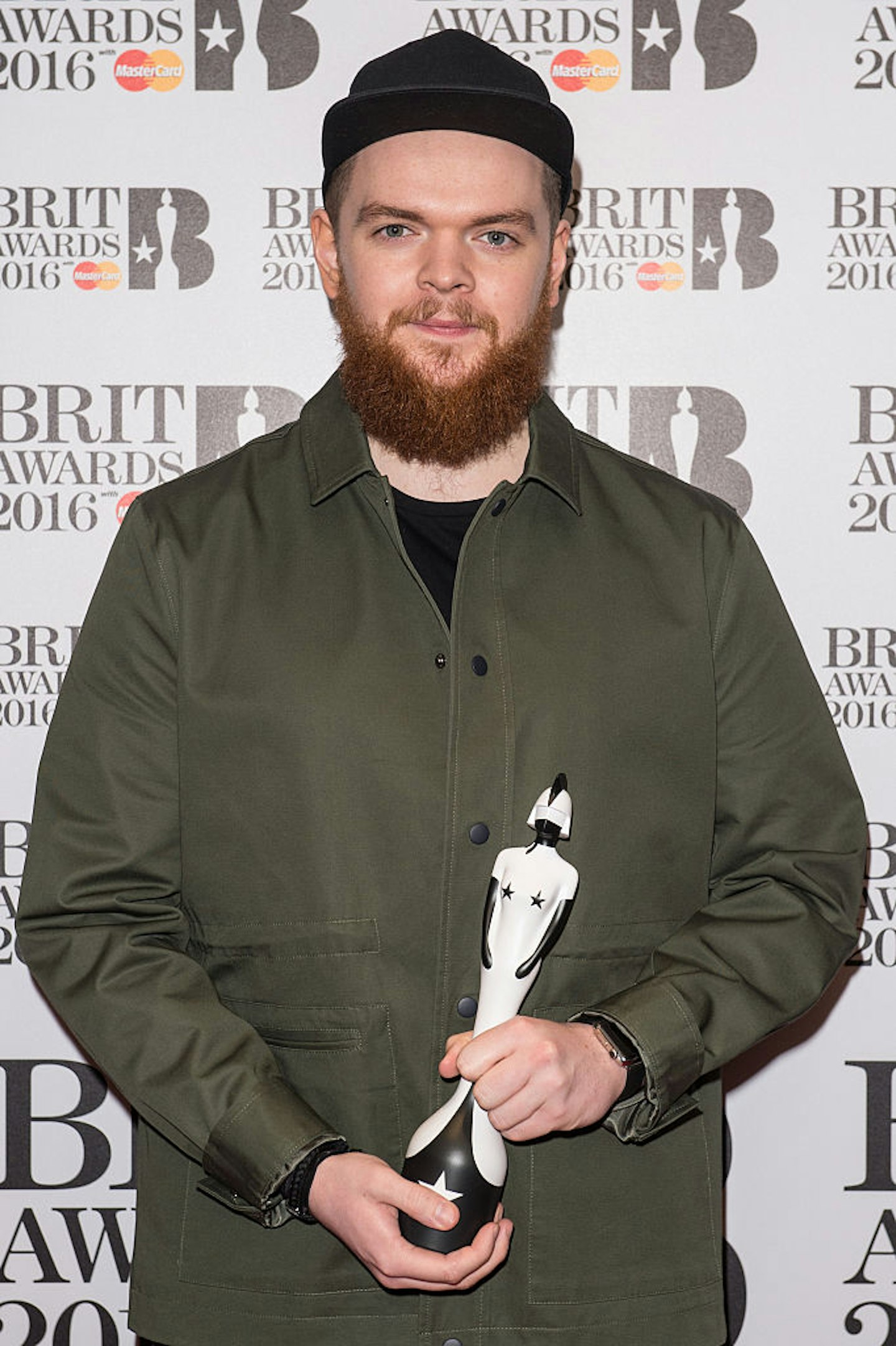 Jack Garratt holding BRIT Award