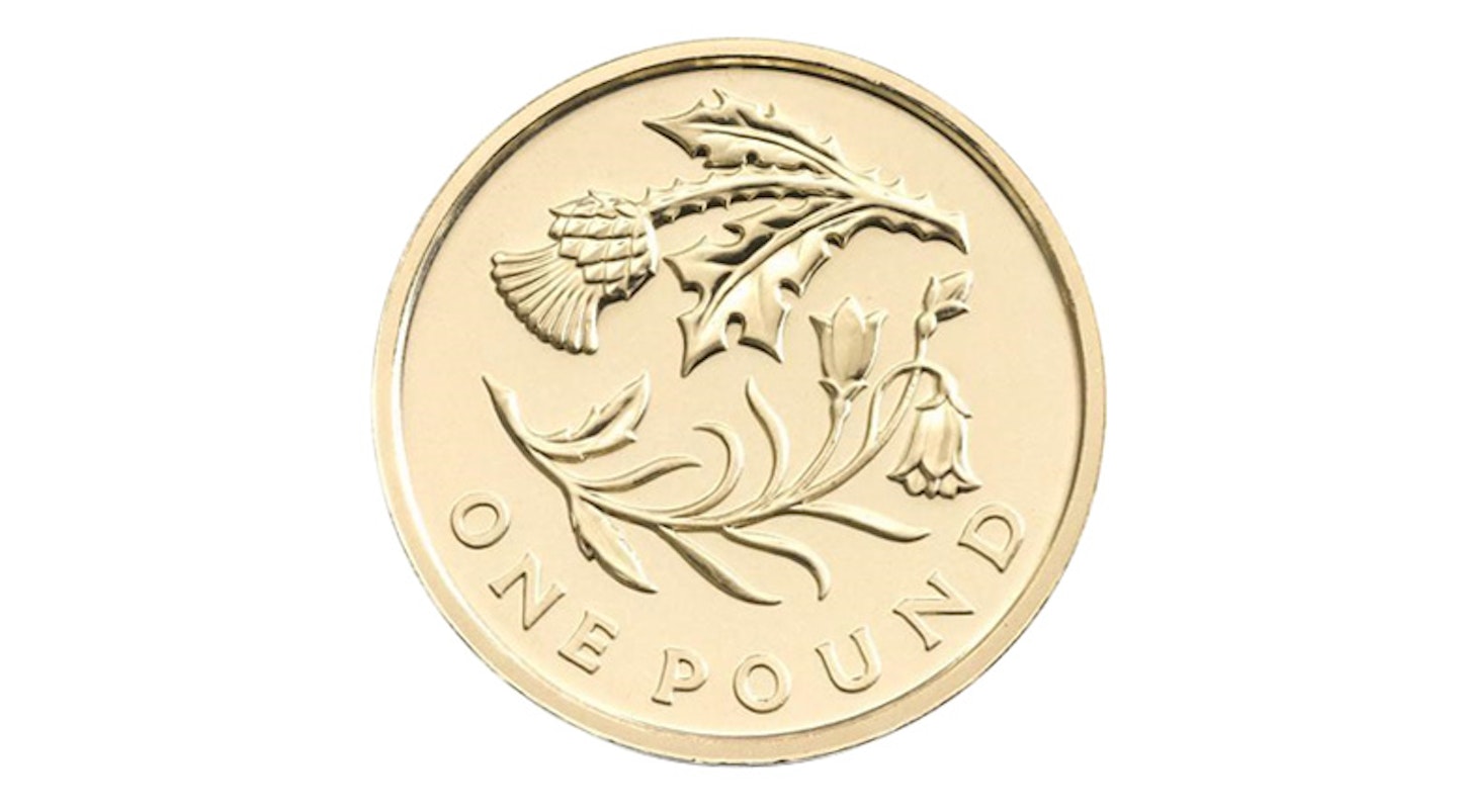Scotland's Thistle and Bluebell £1 coin