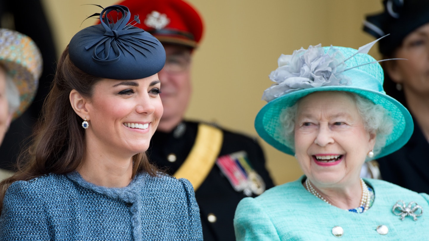 Kate Middleton with the Queen