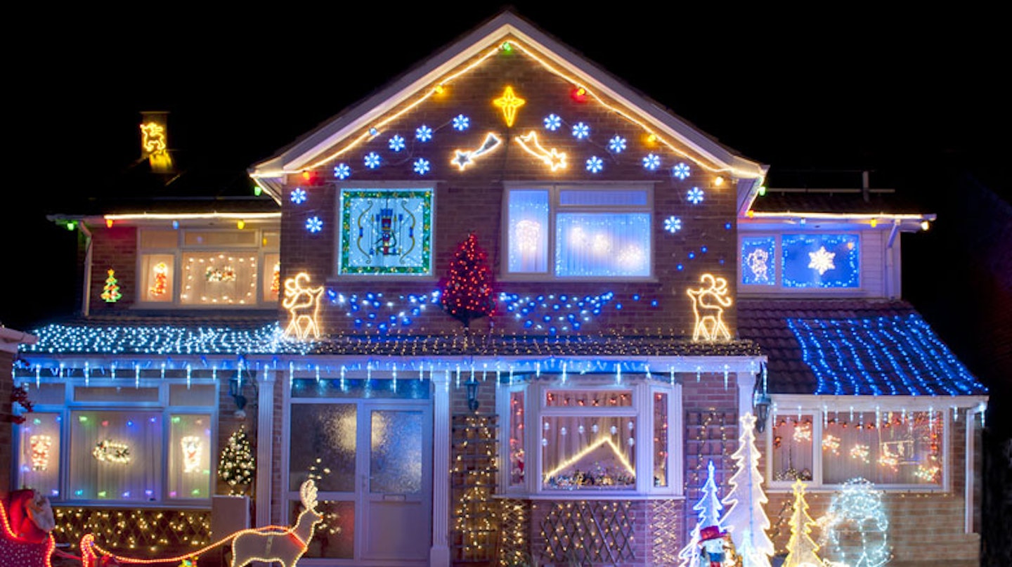 House with Christmas decorations