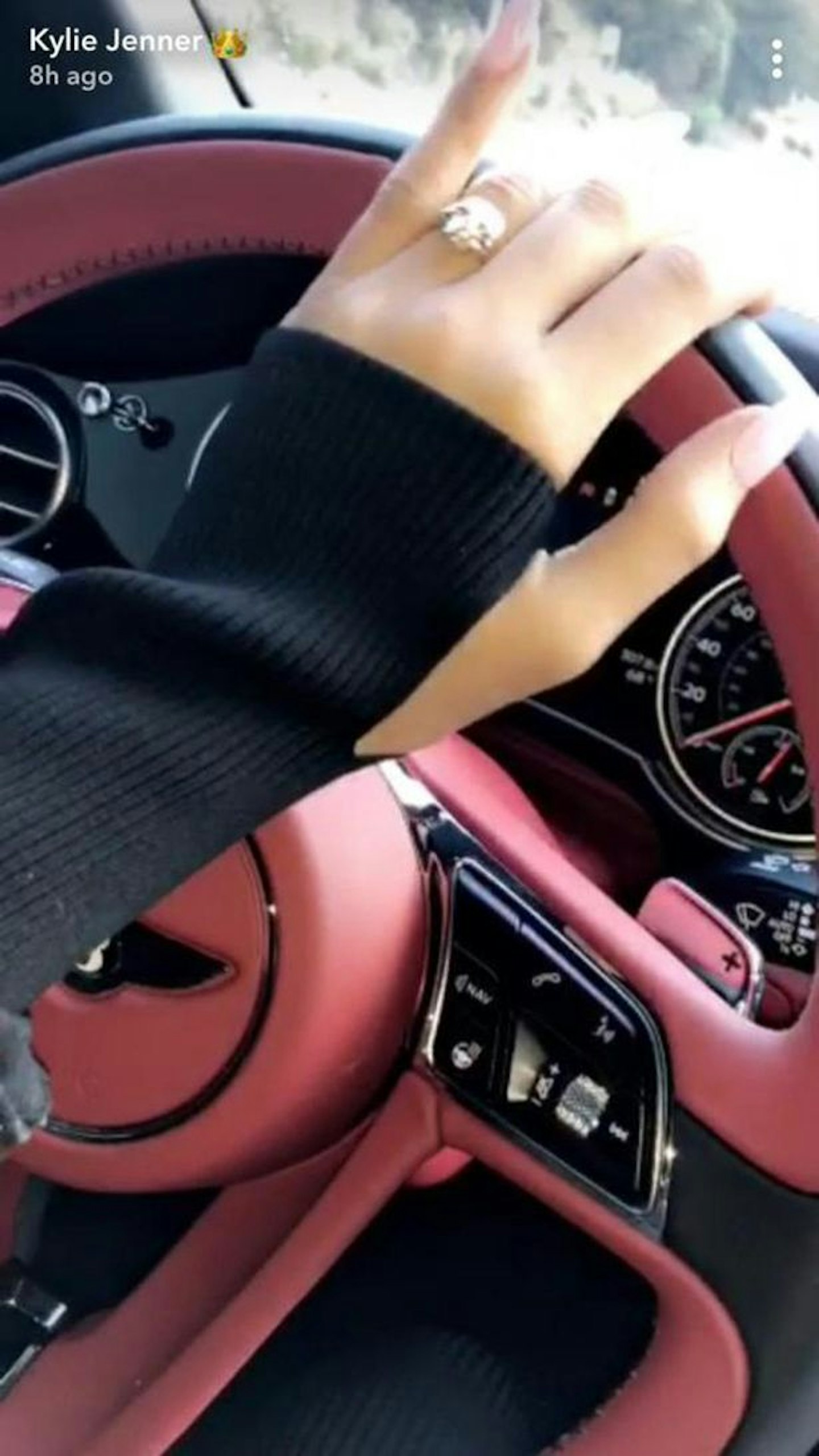 Kylie Jenner Snapchat engaged engagement ring