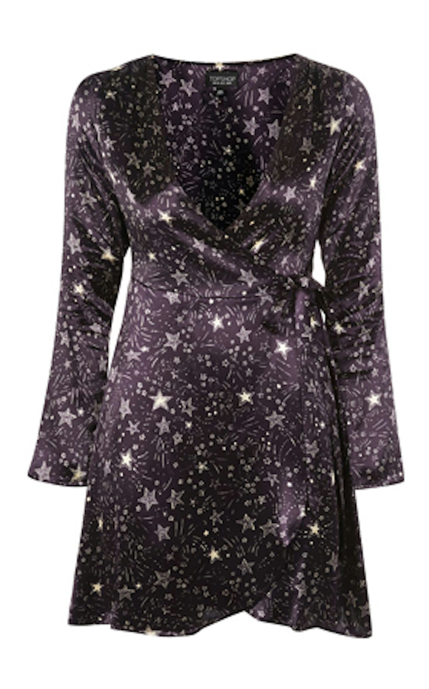 topshop star print wrap dress