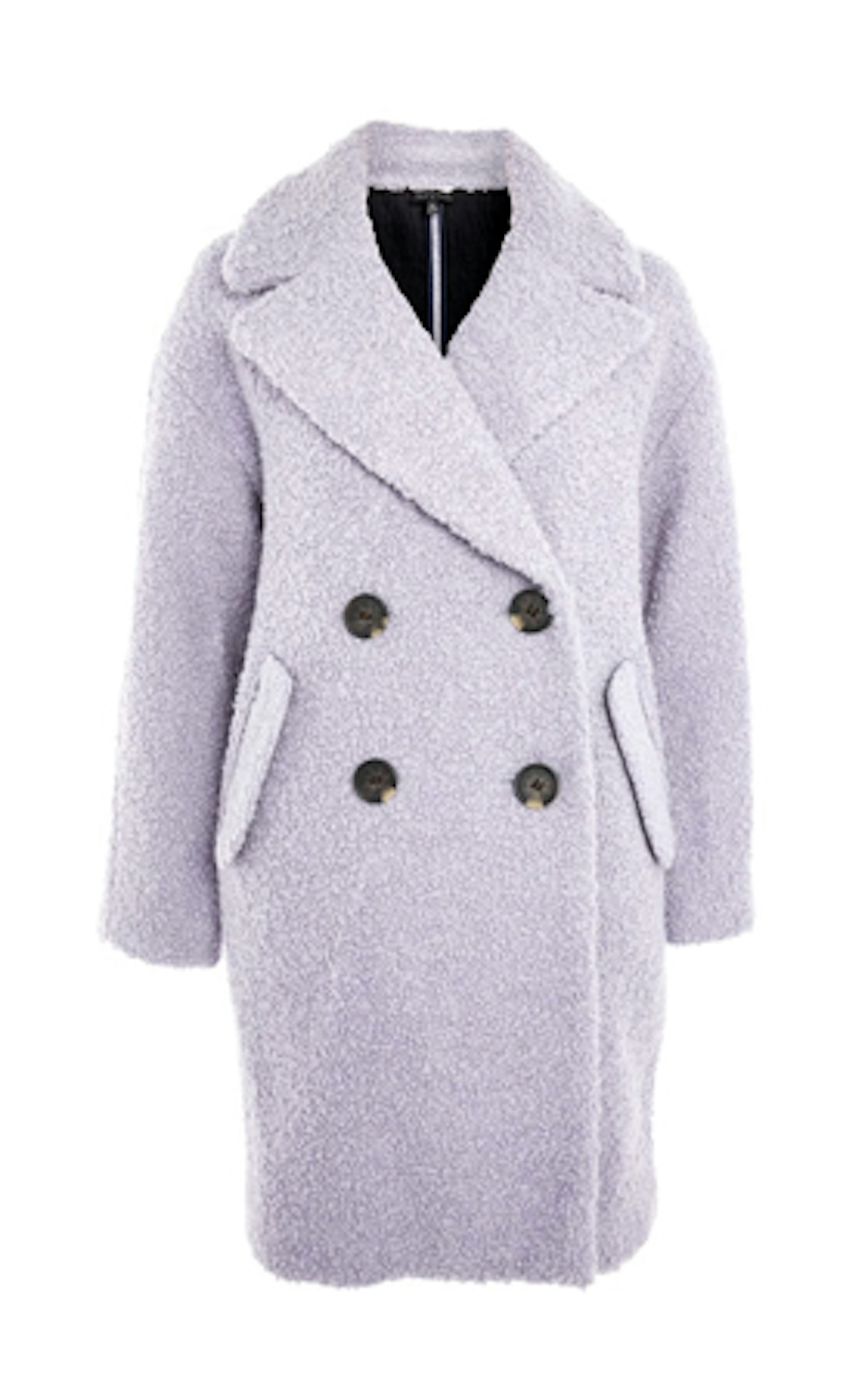 lilac boucle coat