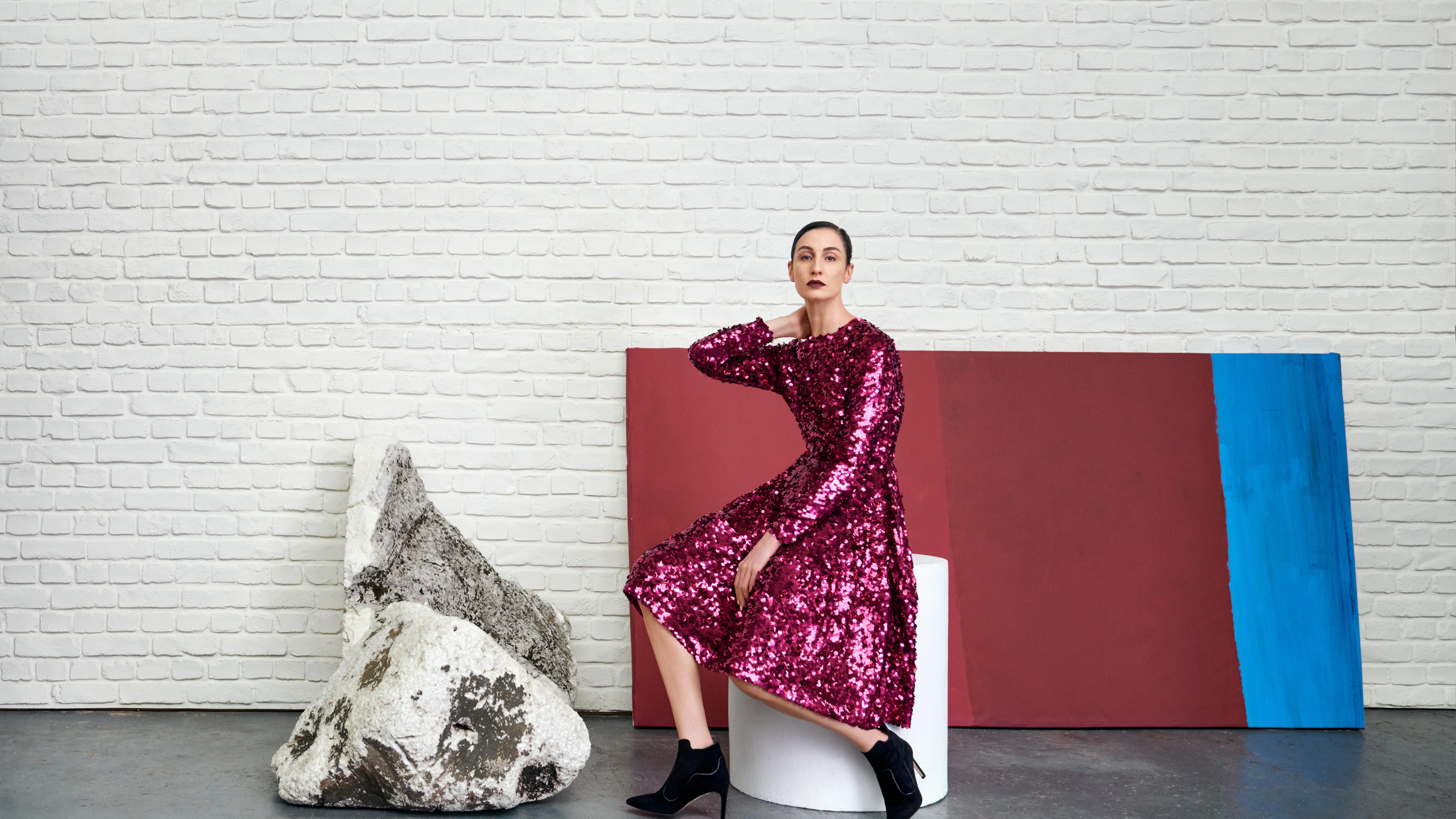 preen sequin dress Preen By Thornton Bregazzi Purple Midi Long Sleeve Sequin Dress with L Sellier
