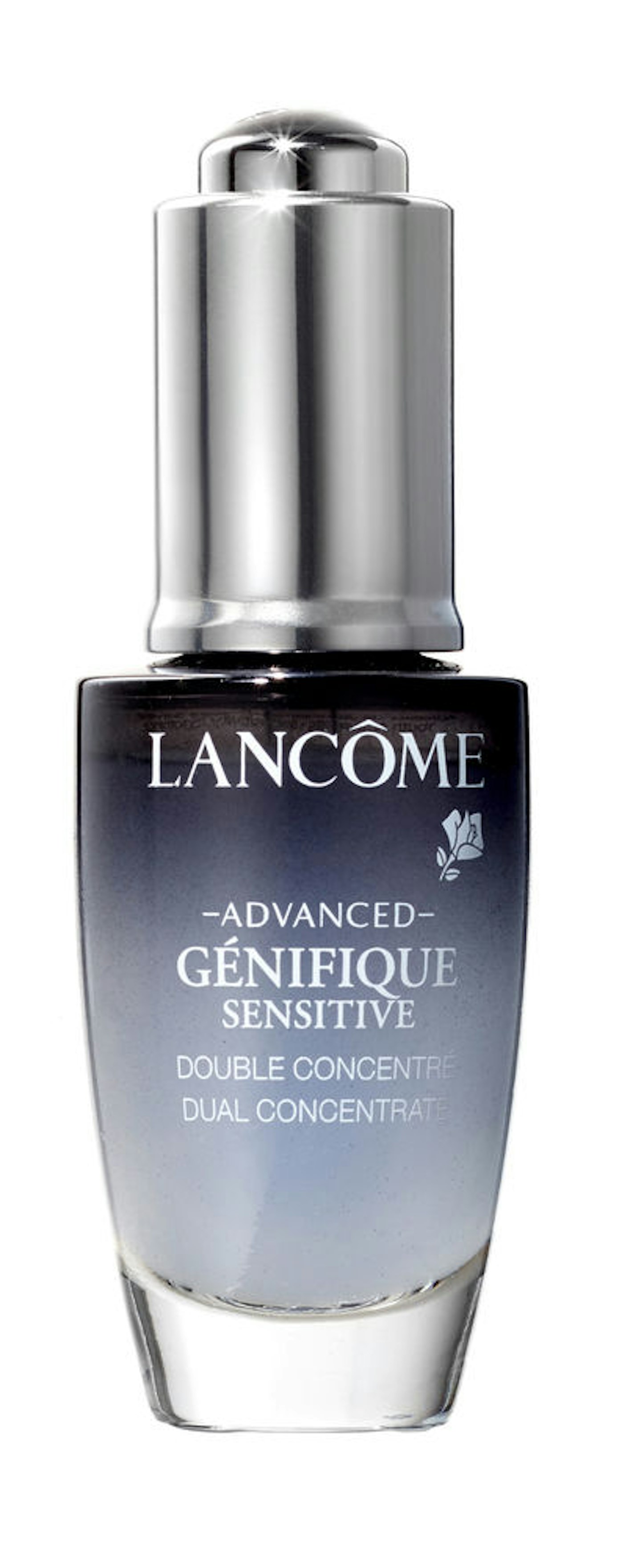 Ultimate Skincare Staple: Lancou0302me advance geu0301nifique sensitive youth activating + sensitive soothing dual concentrate, £59