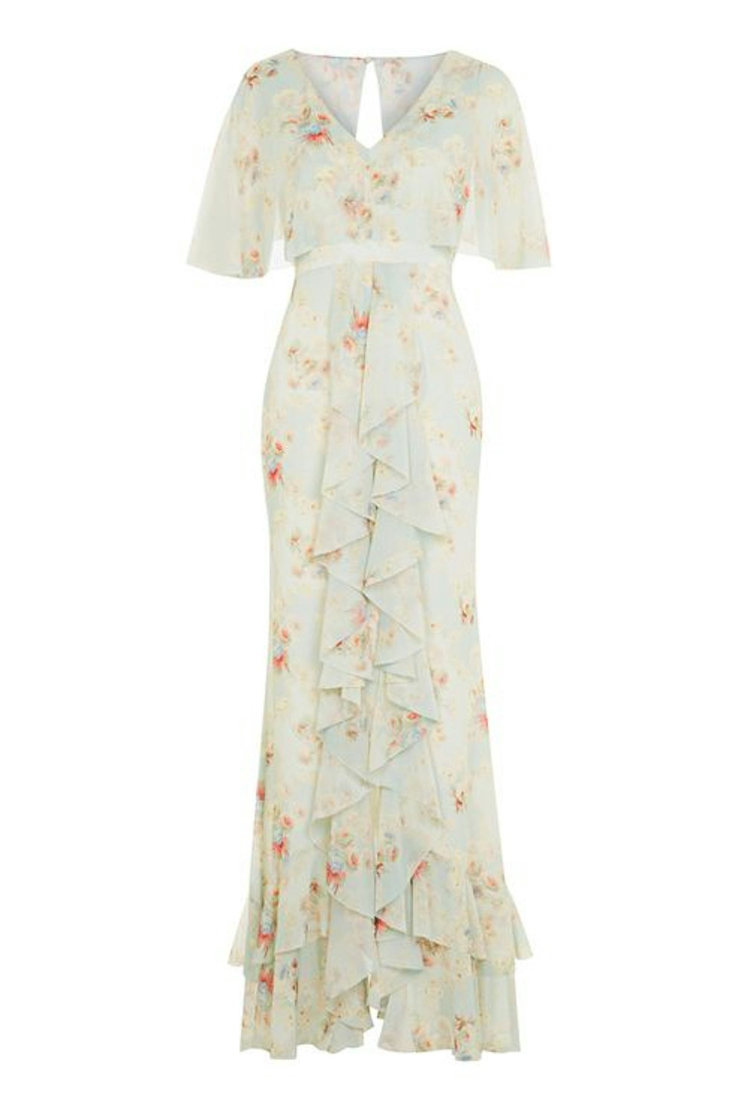 Muted Floral Print Maxi Dress