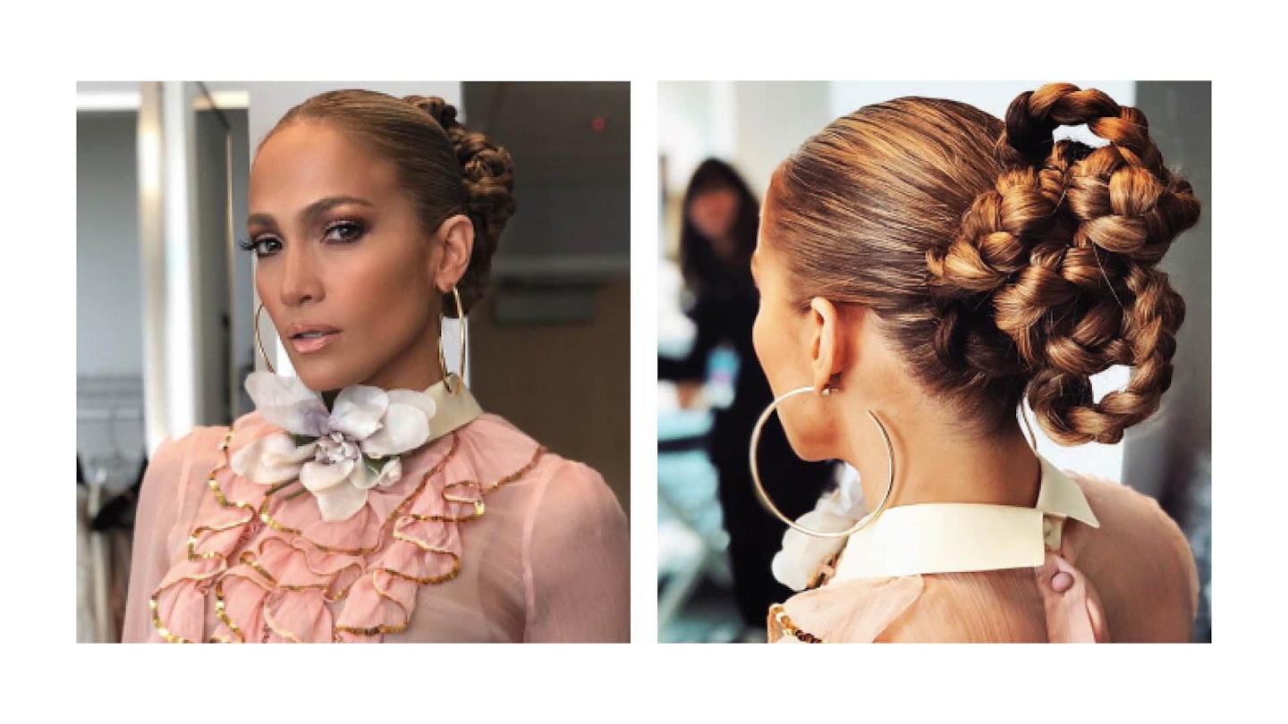 Bookmarking J Lo’s Braid Up-Do For Our Next Night Out