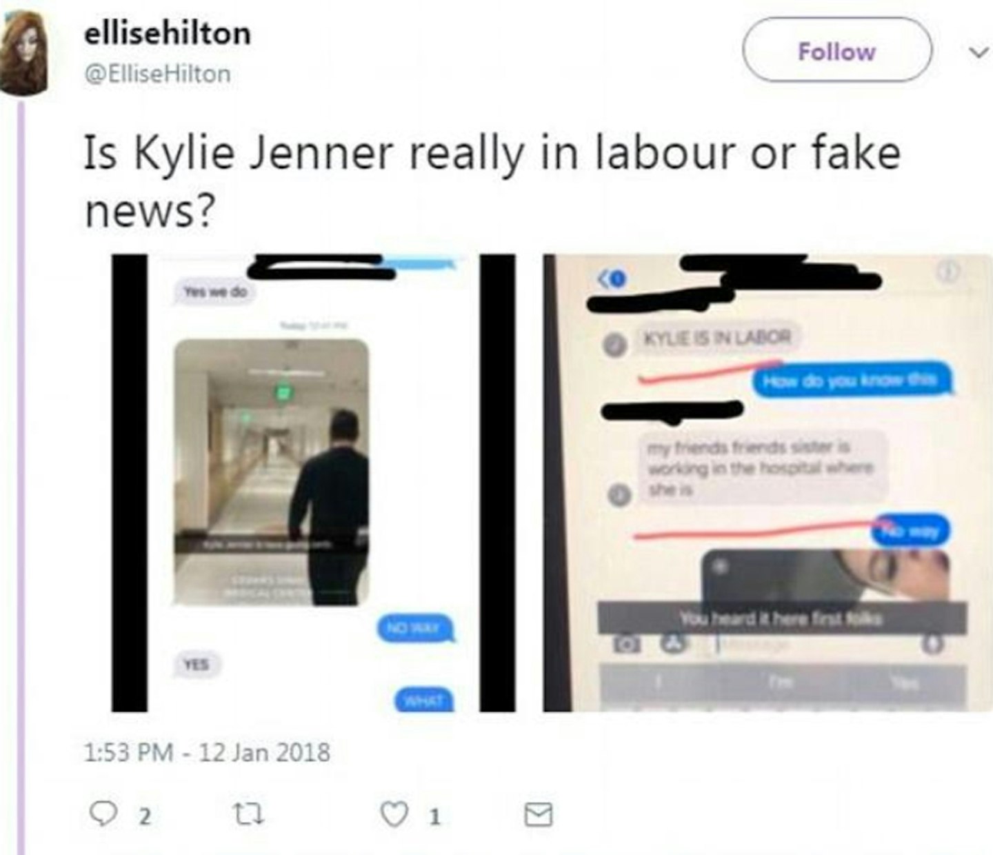 Kylie Jenner pregnancy screenshot