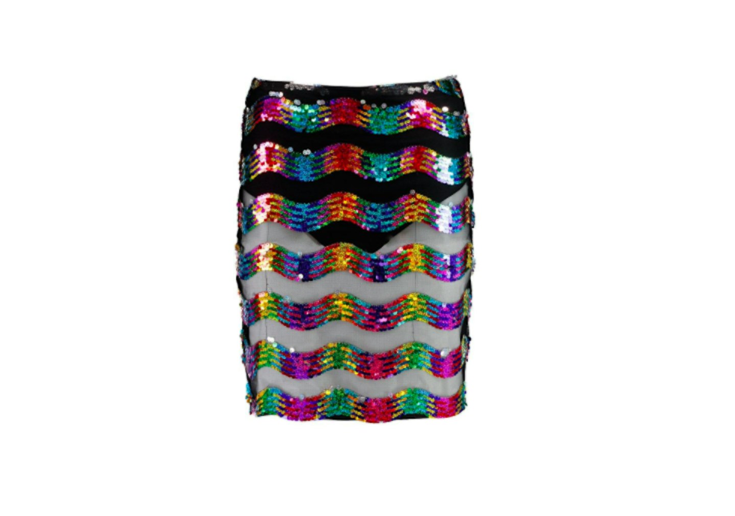 Boohoo Rainbow Midi Skirt