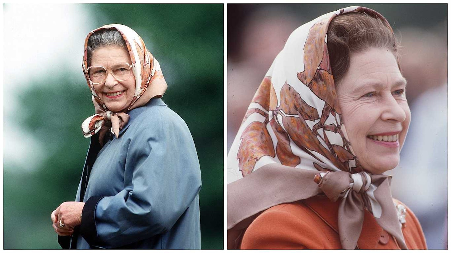 Queen in headscarf