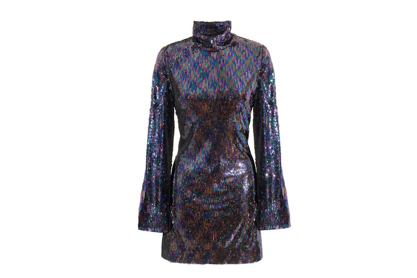 Sequin high neck mini dress
