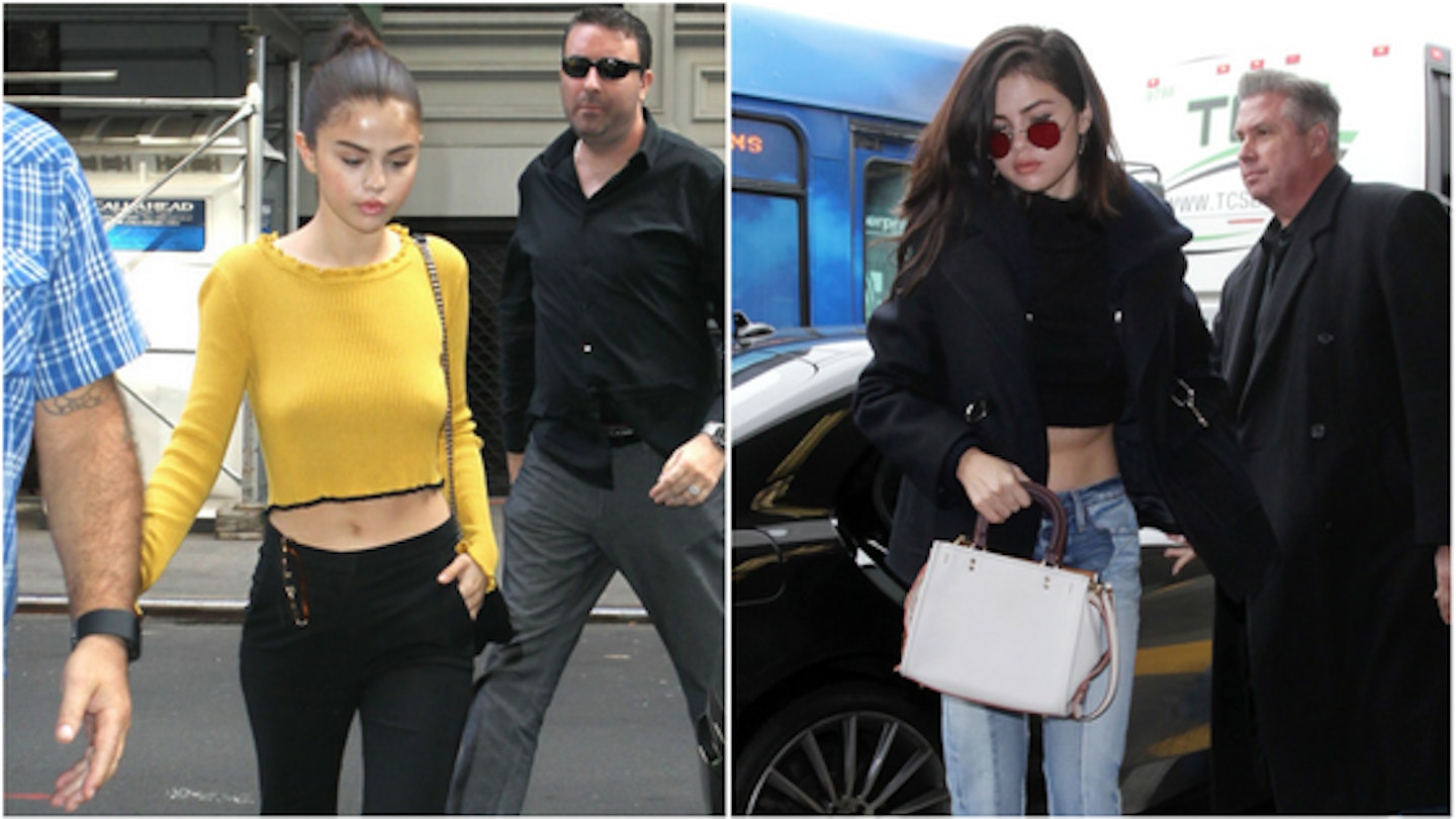 Selena Gomez in the Fall Crop Top