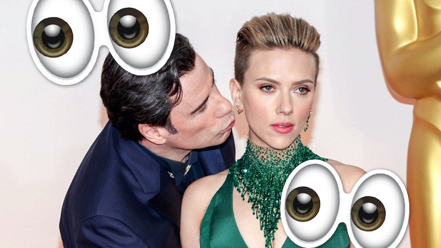 Scarlett Johannson and John Travolta at the Oscars