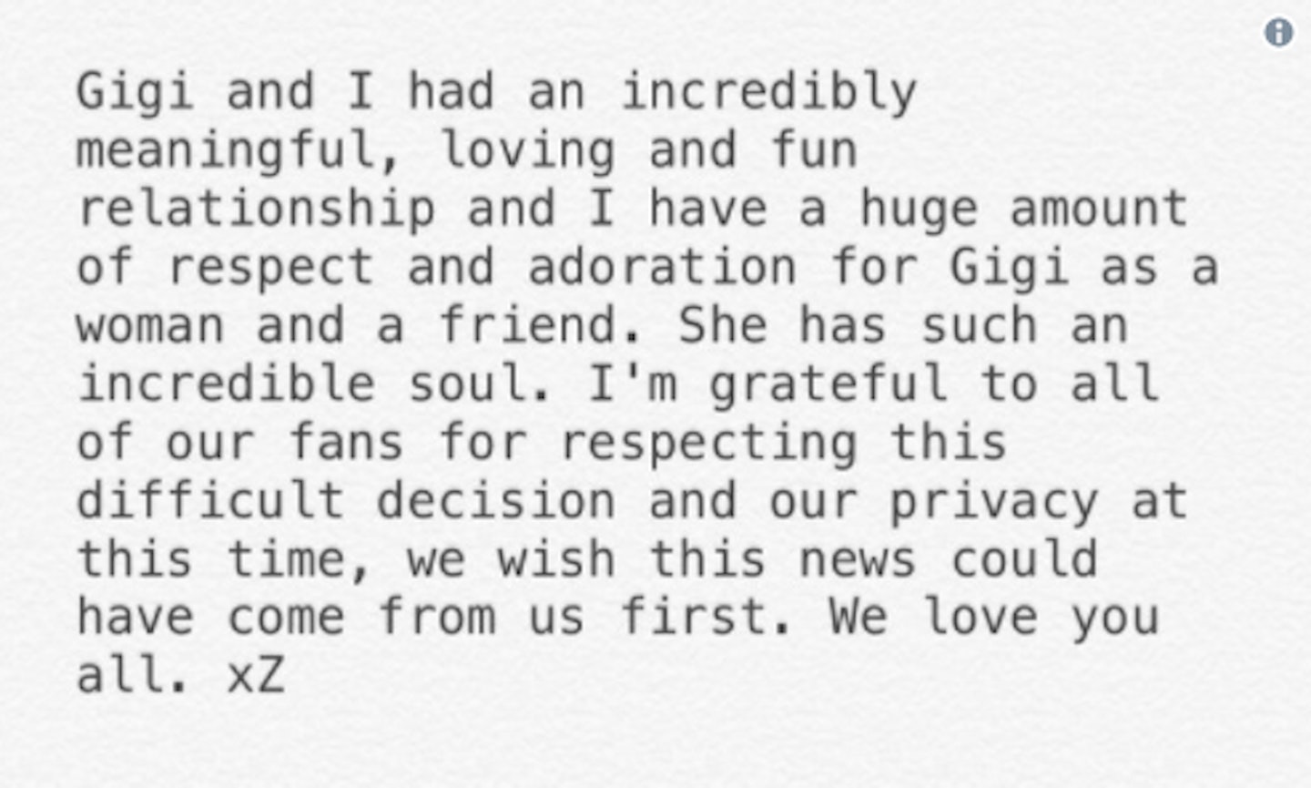 Zayn Malik and Gigi Hadid's relationship timeline