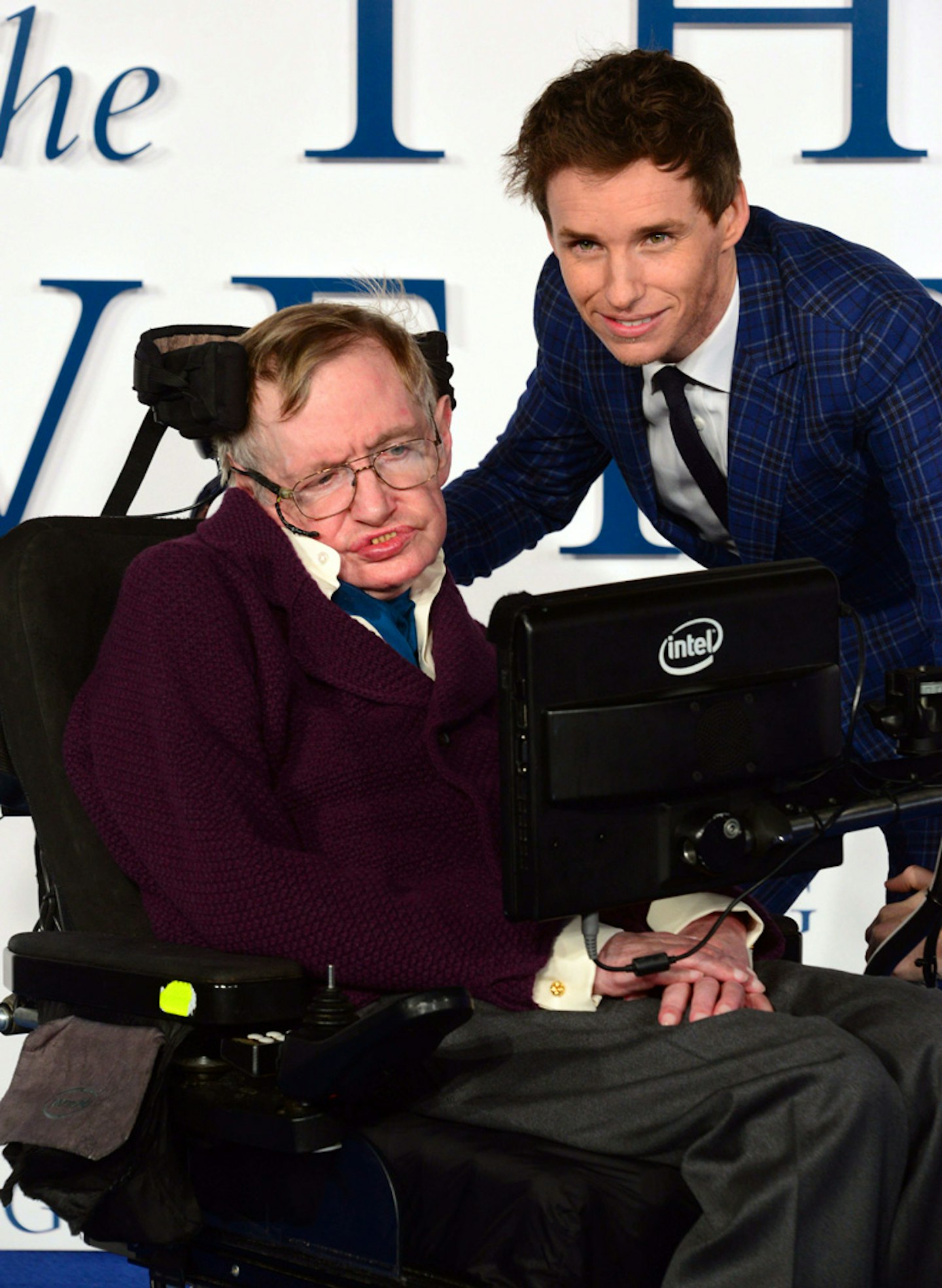 Stephen Hawking and Eddie Redmayne