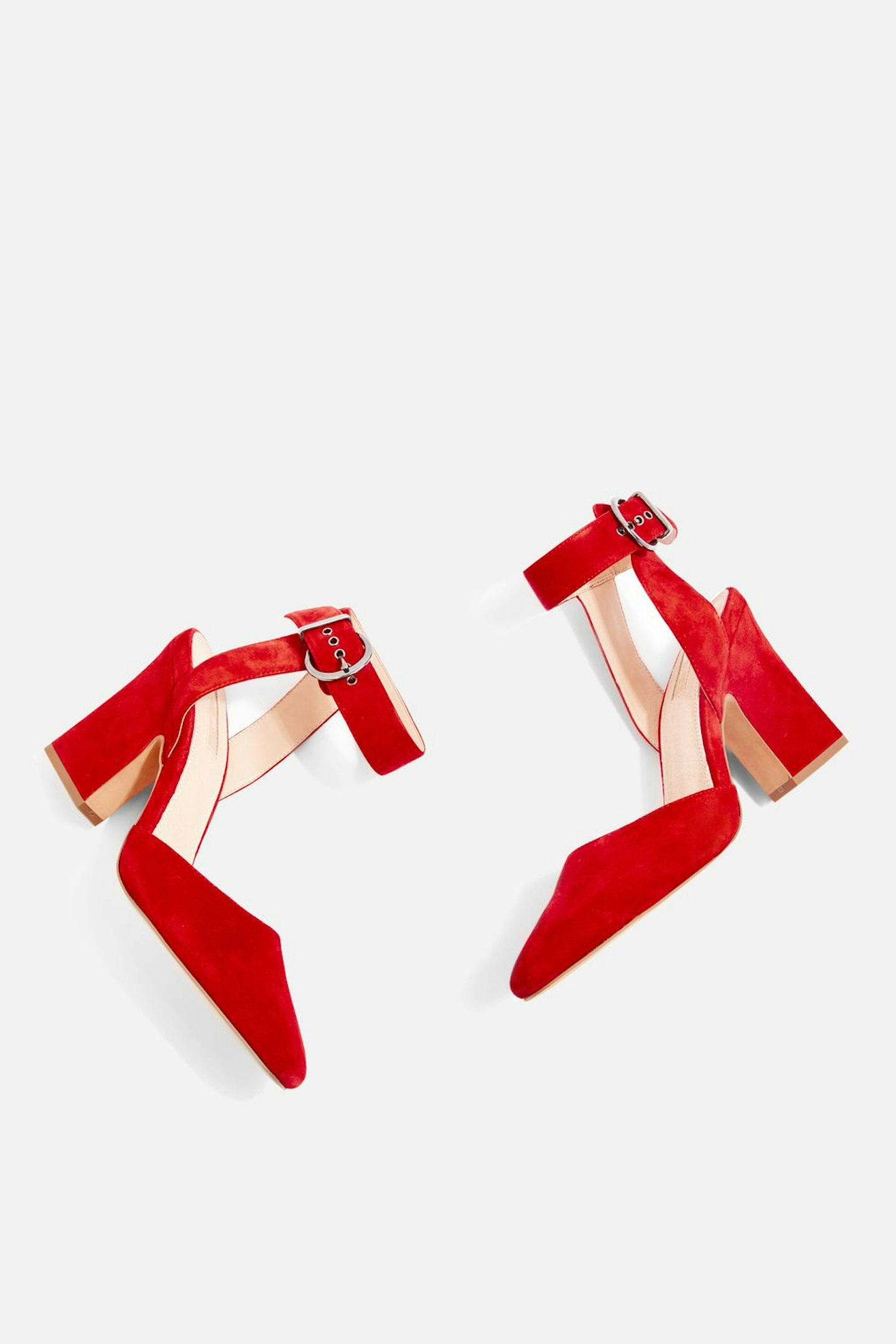 Topshop Red Suede Mary Jane Courts