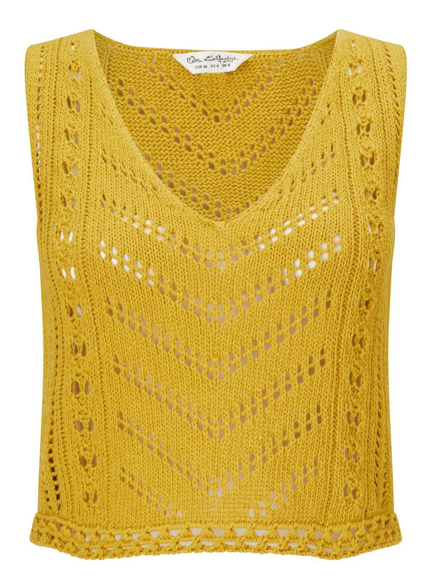 Crochet vest top by Miss Selfridge, £20