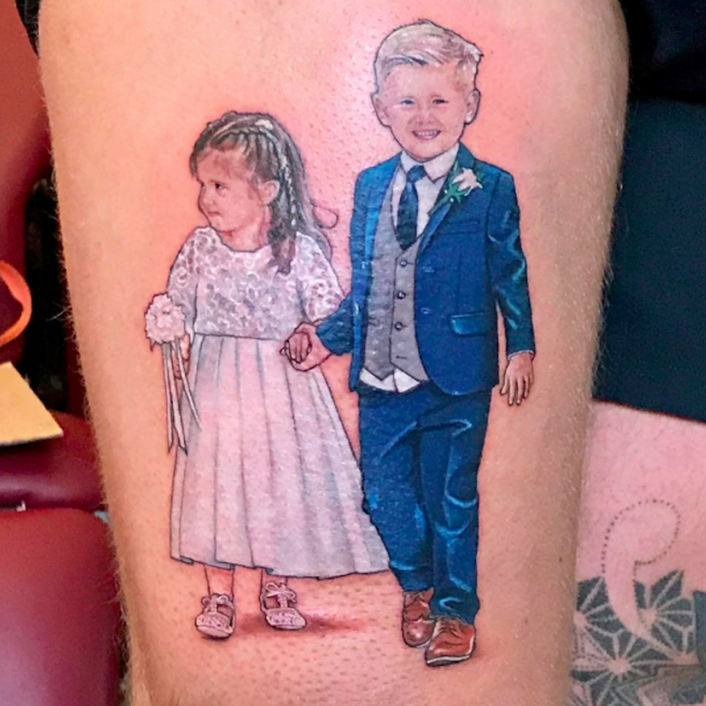 Dan Osborne tattoo Ella and Teddy