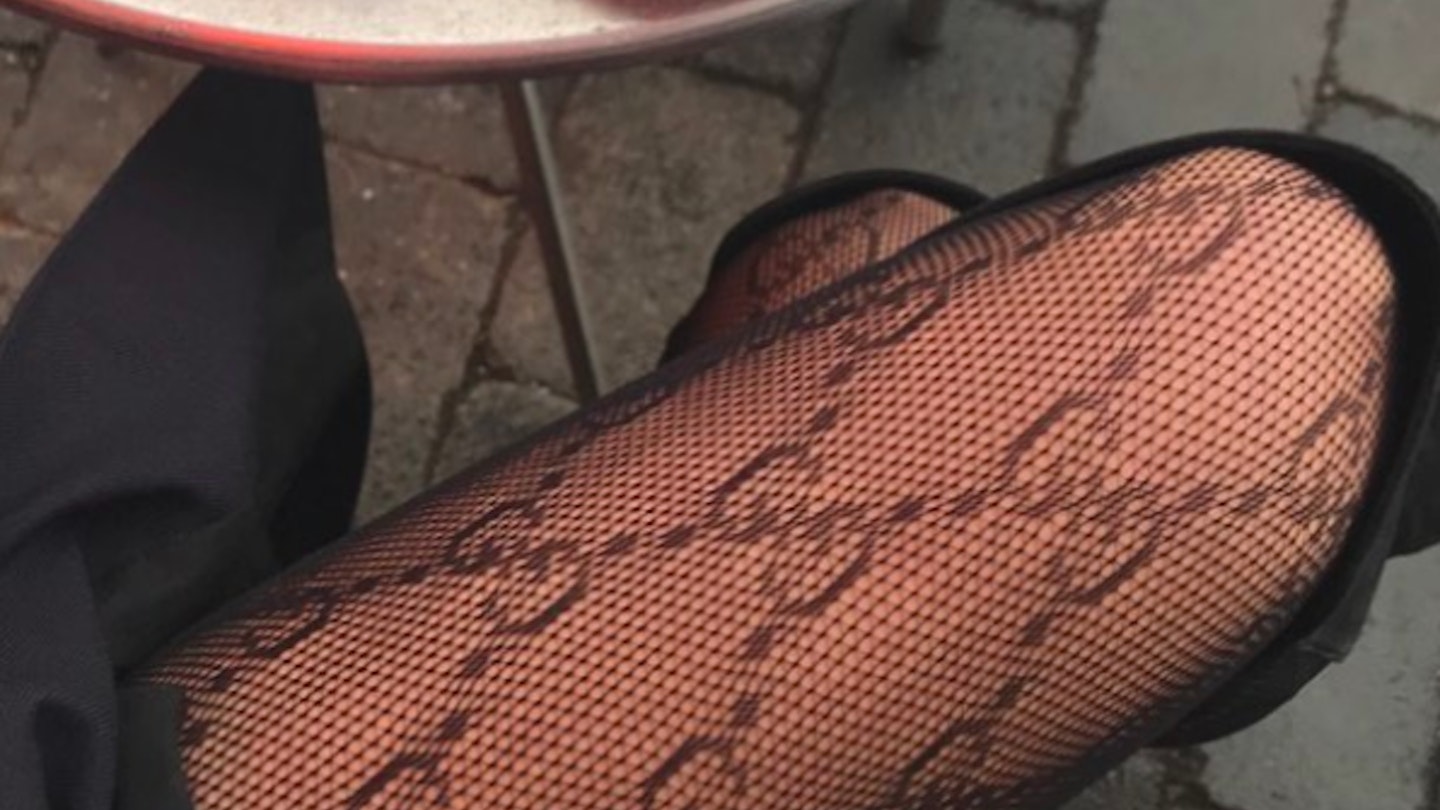 Fendi logo emblazoned tights sales