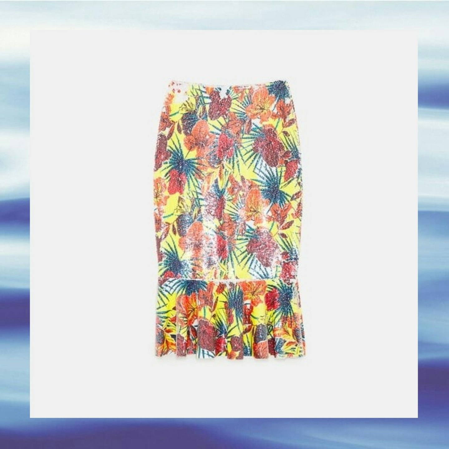 floral sequin skirt