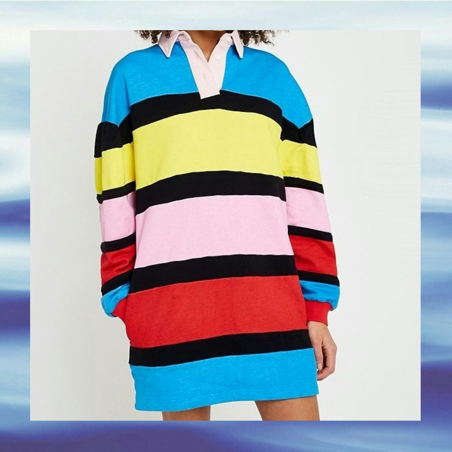 rainbow jersey shirt dress
