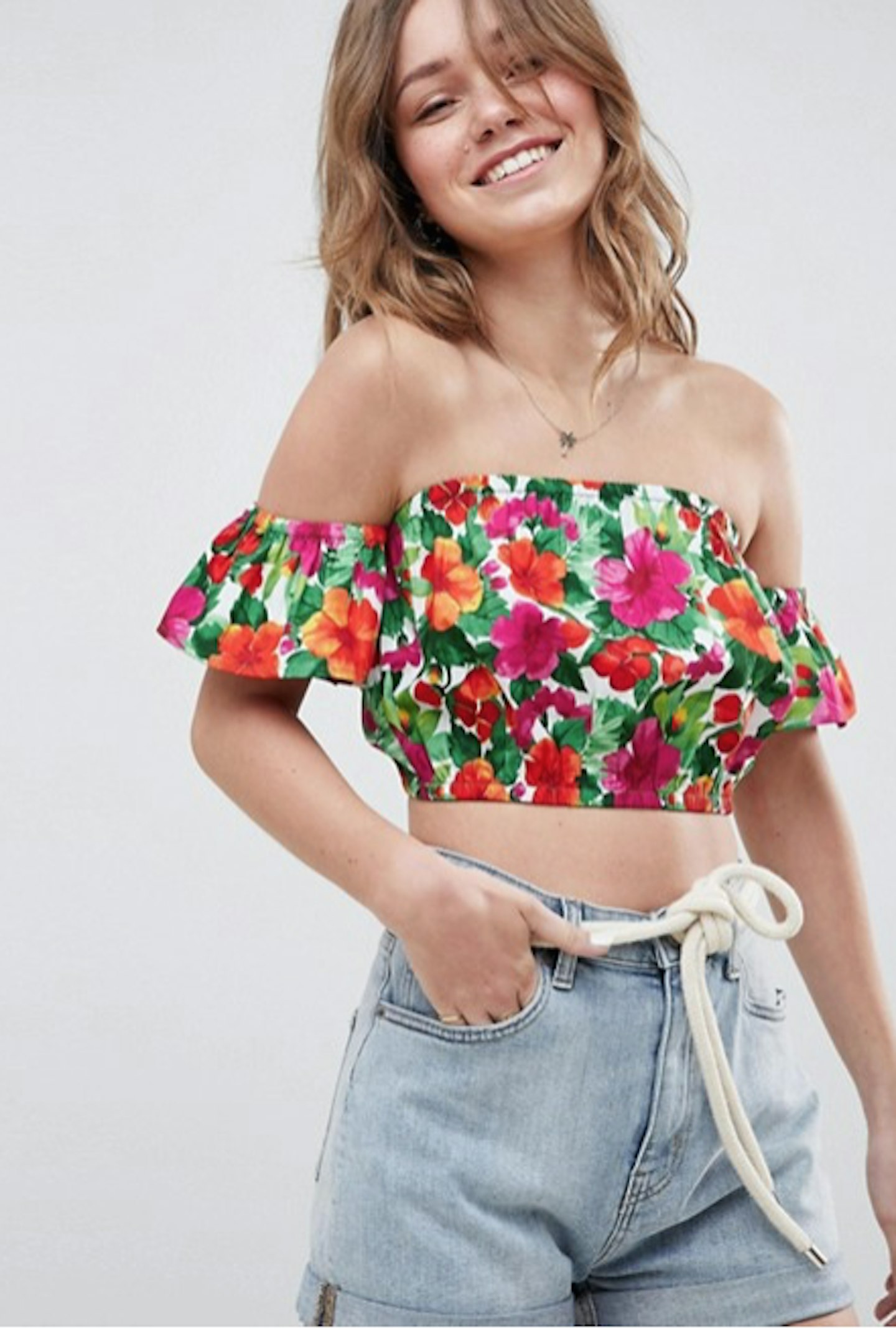 asos floral bandeau top