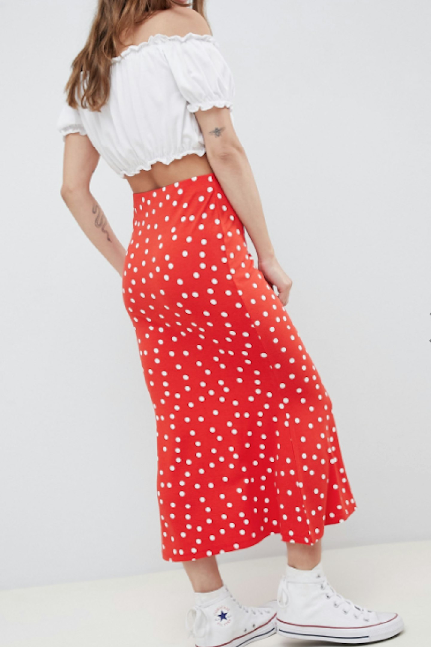 petite red polka dot dress