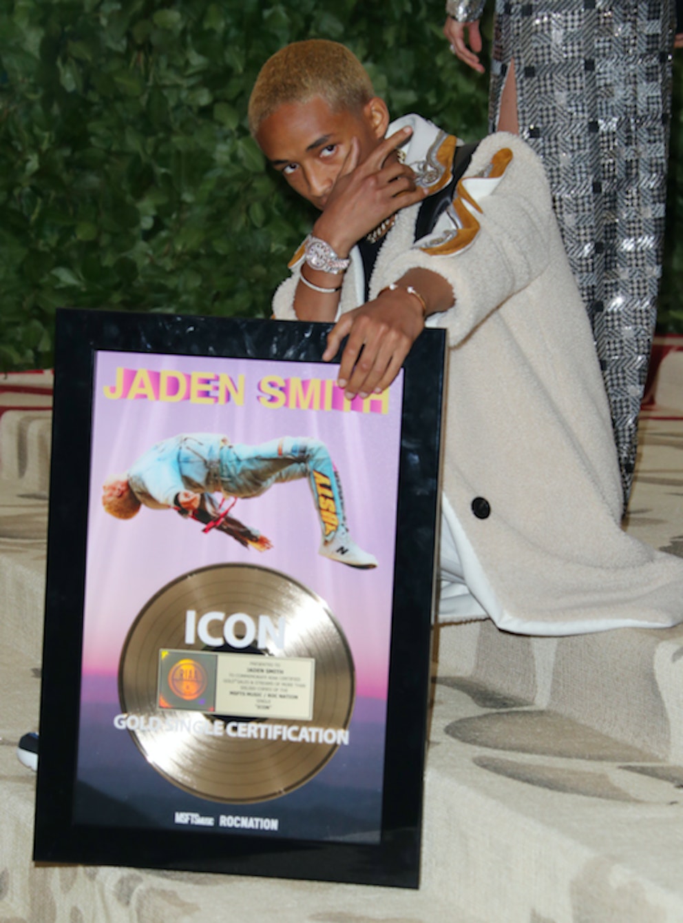 Jaden Smith brought his own gold record as plus one to the Met Gala heat
