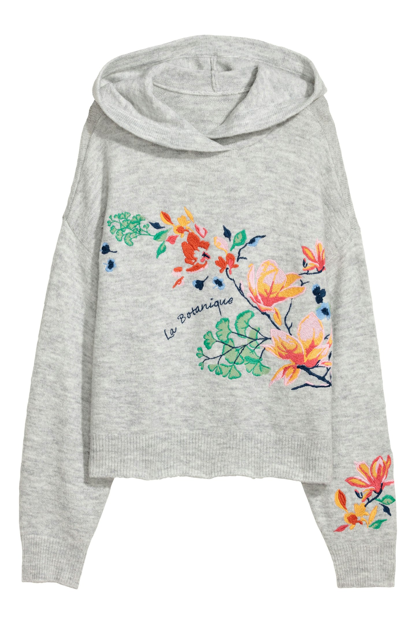 floral grey hoodie