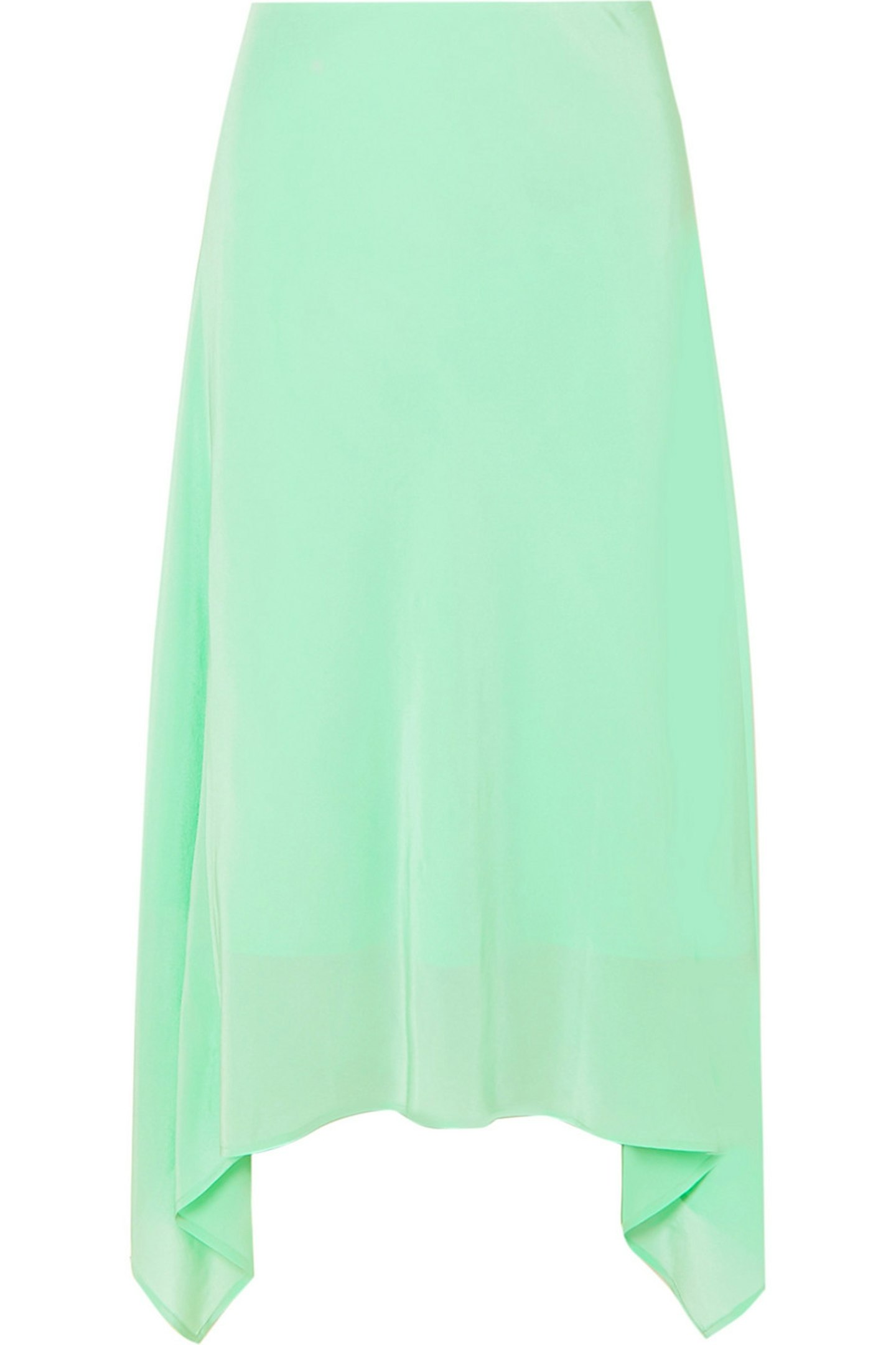 what to wear to work green silk skirt