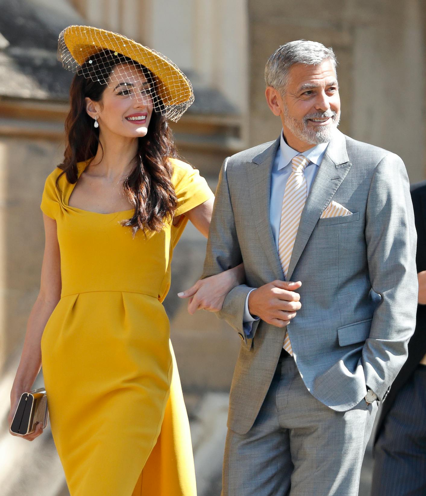 Amal yellow dress royal clearance wedding