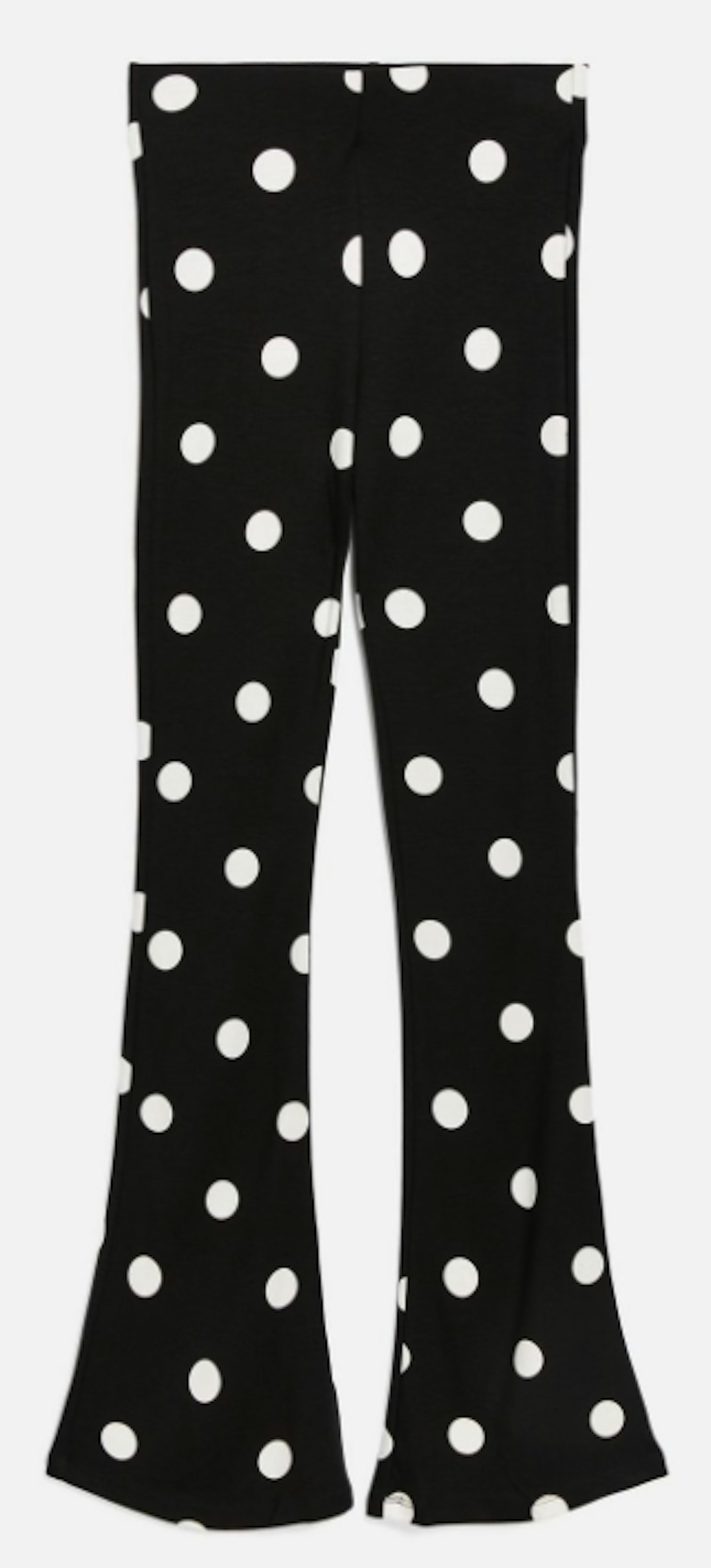 Polka dot flared trousers