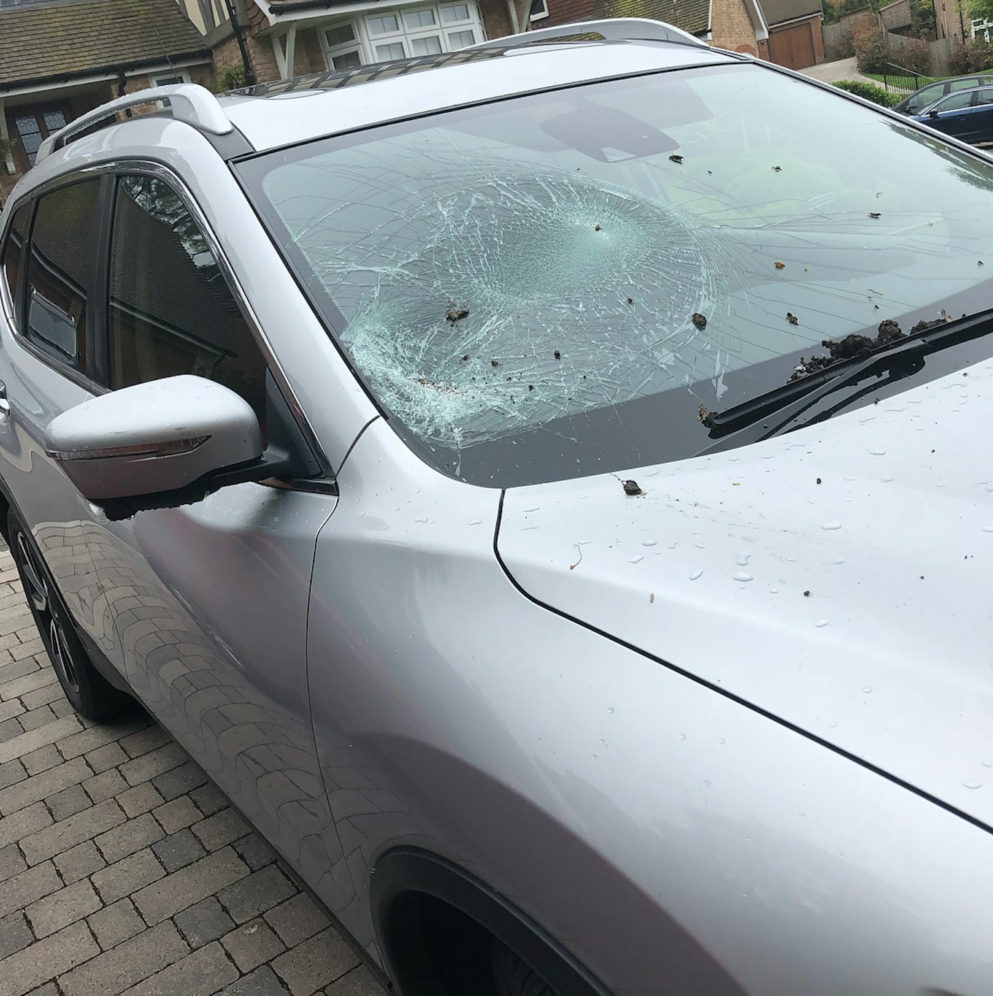 Kerry Katona smashed car