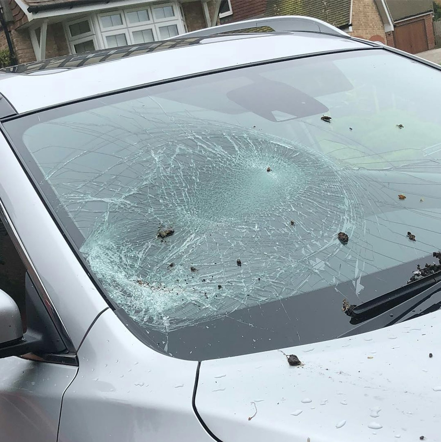 Kerry Katona smashed car
