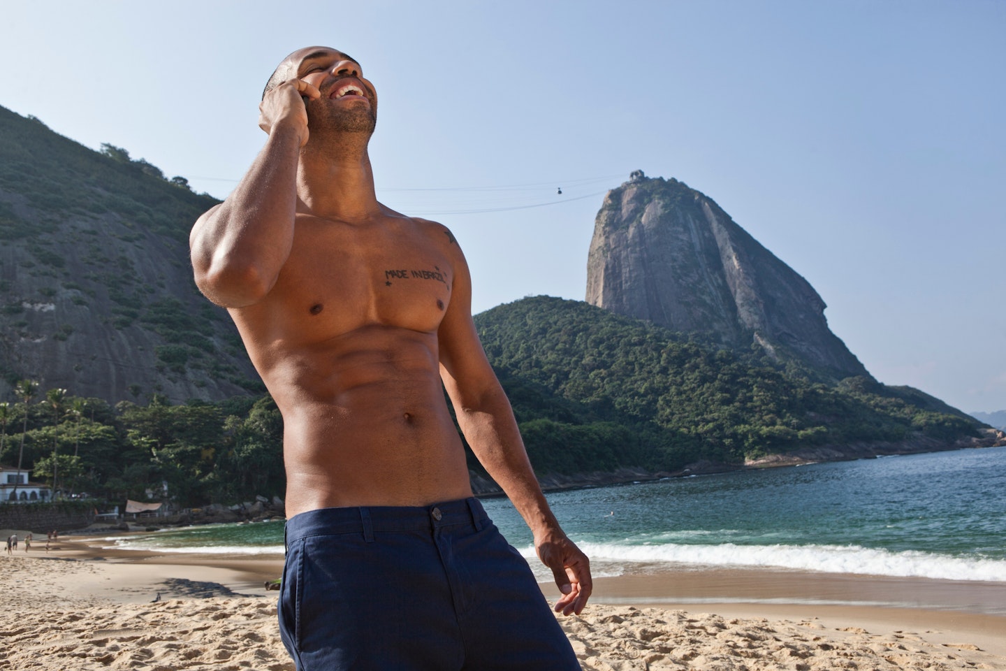 topless male model beach