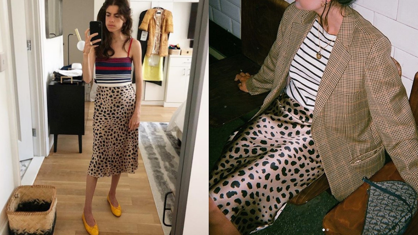 realisation par leopard print silk naomi skirt