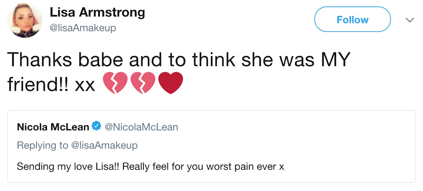 Lisa Armstrong Anne-Marie Corbett tweet