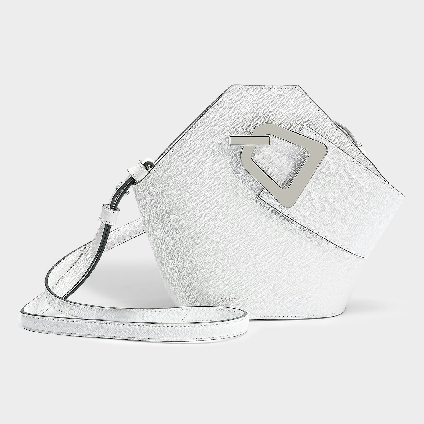 white geometric summer bag