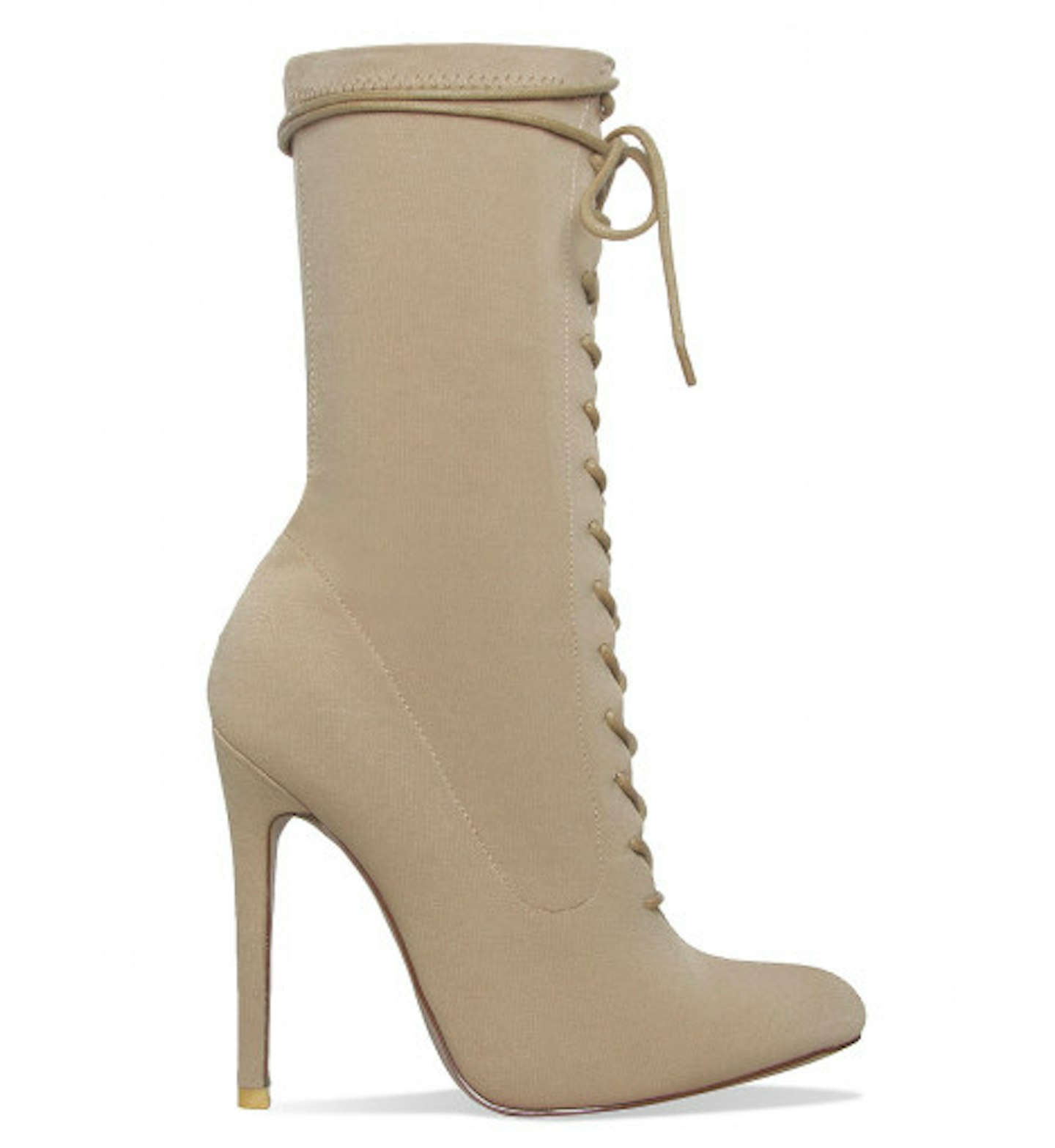 heeled cream boots