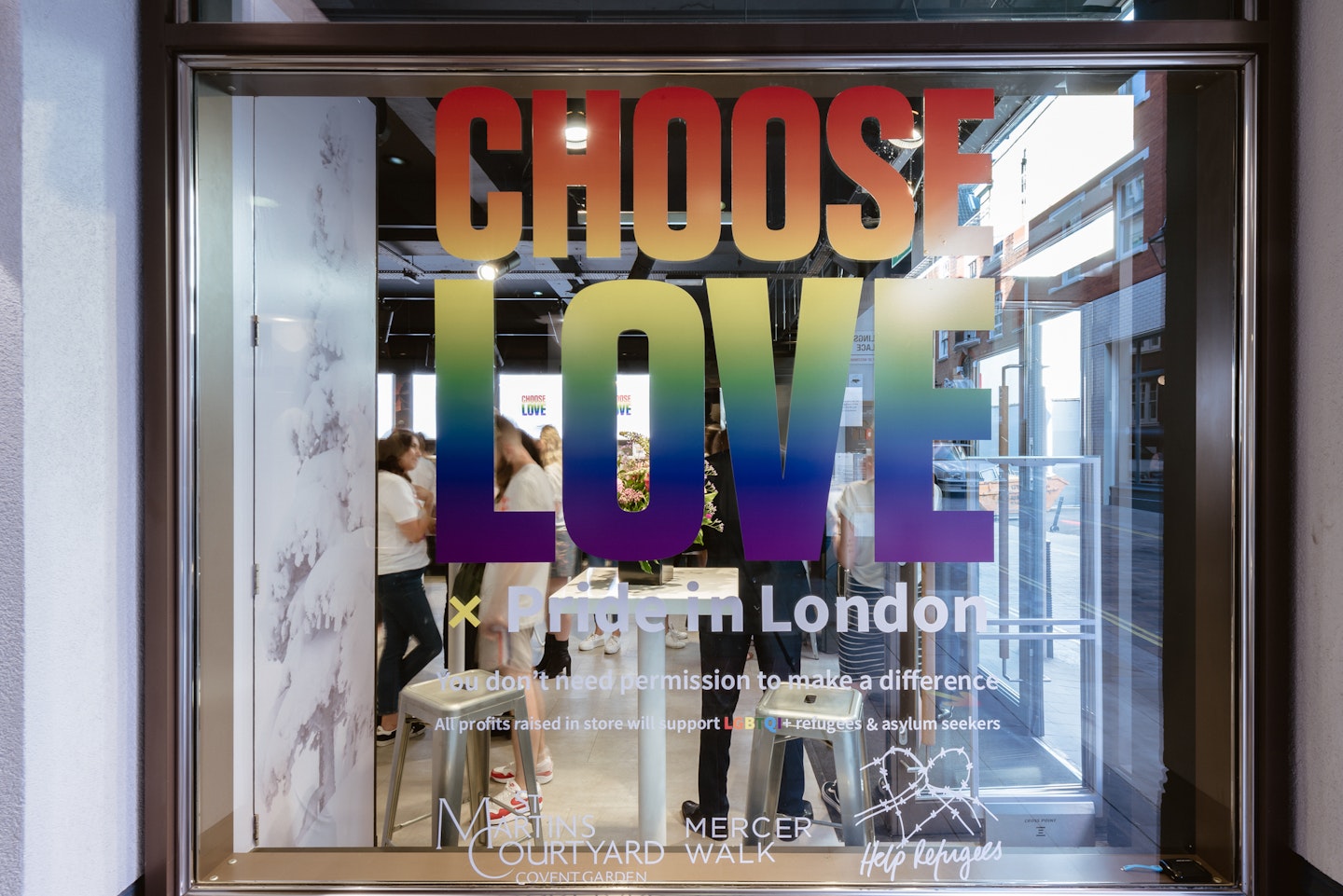 The Rainbow Choose Love pop-up store in London