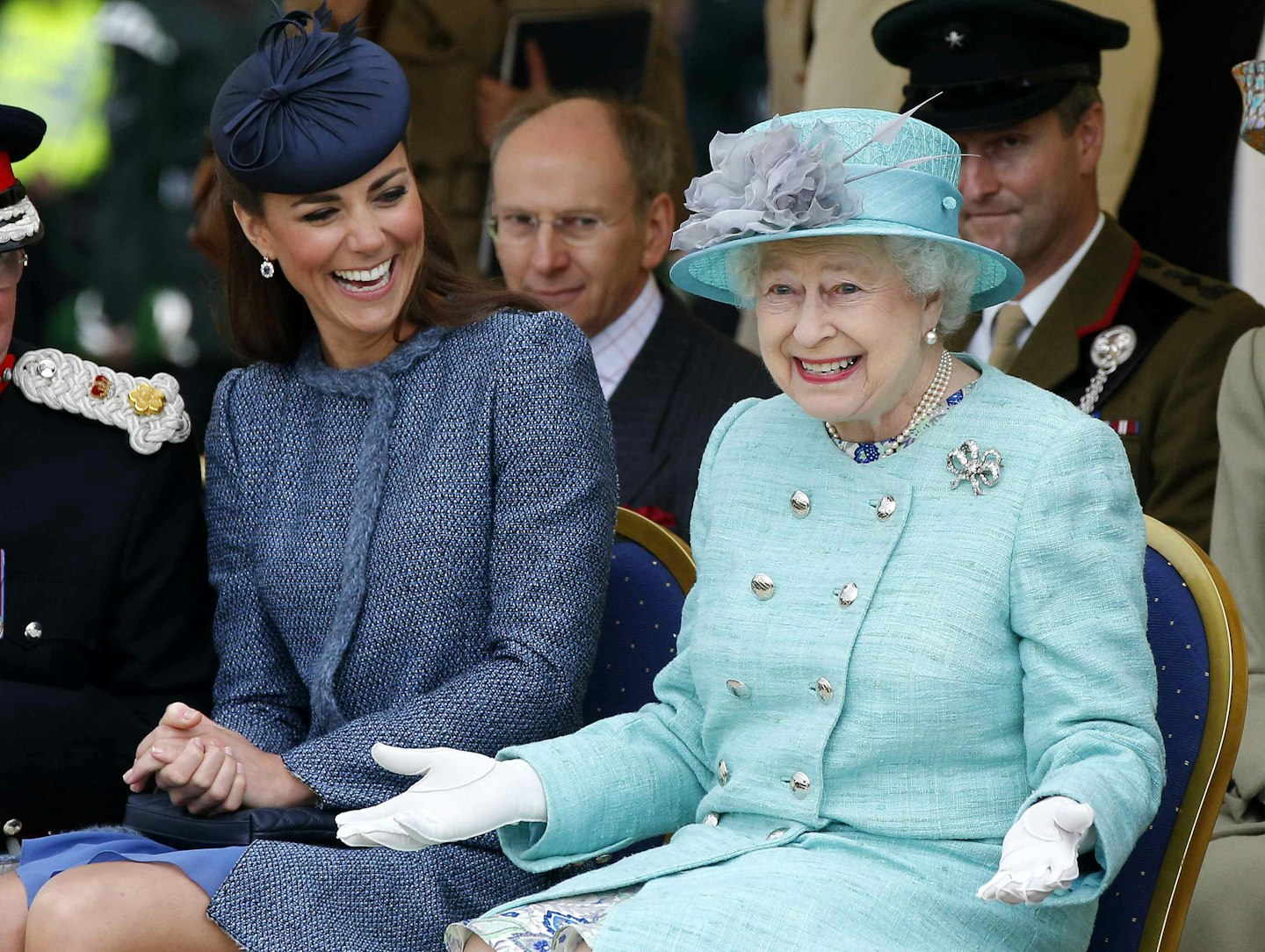 kate middleton queen laughing