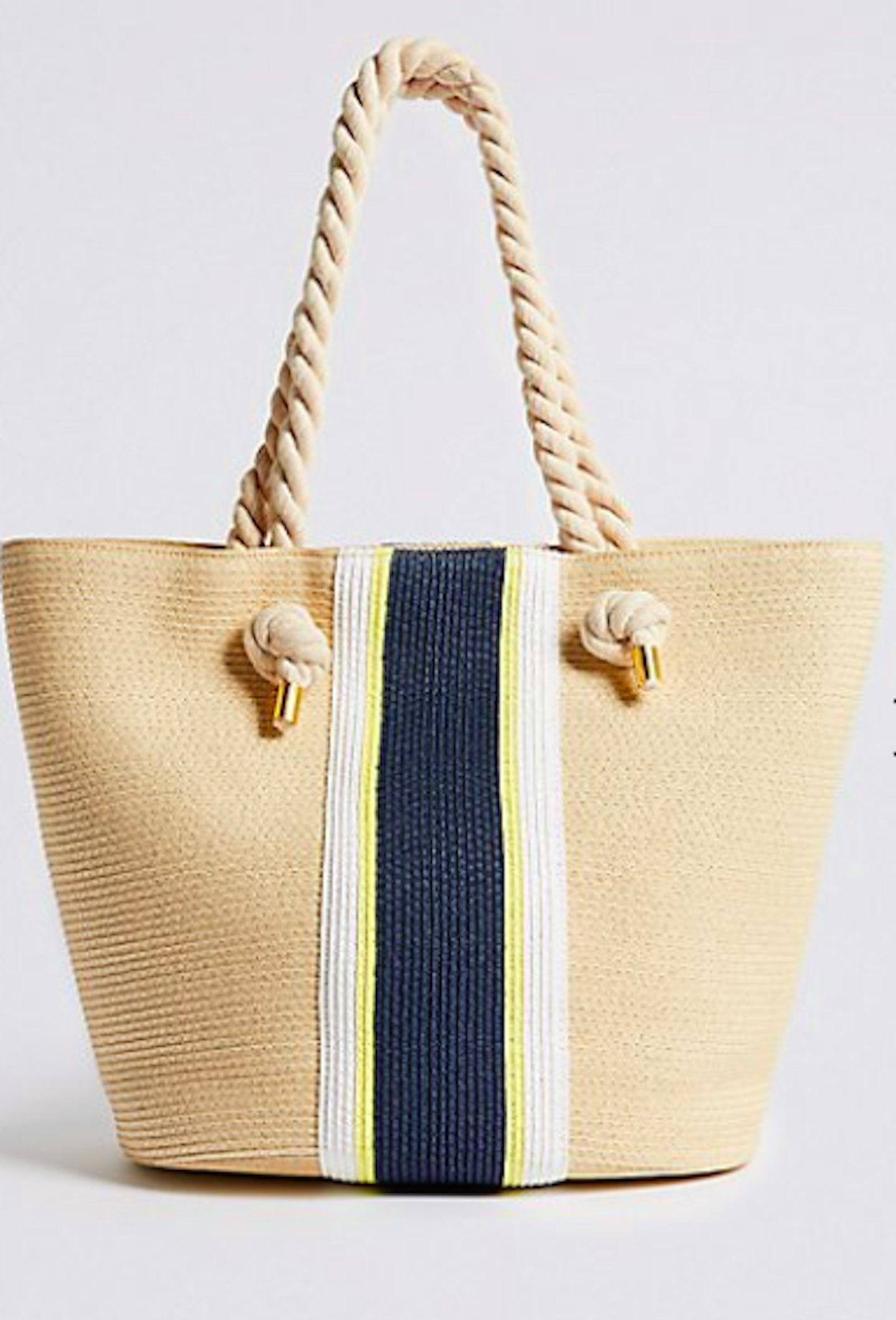 striped straw bag M&S